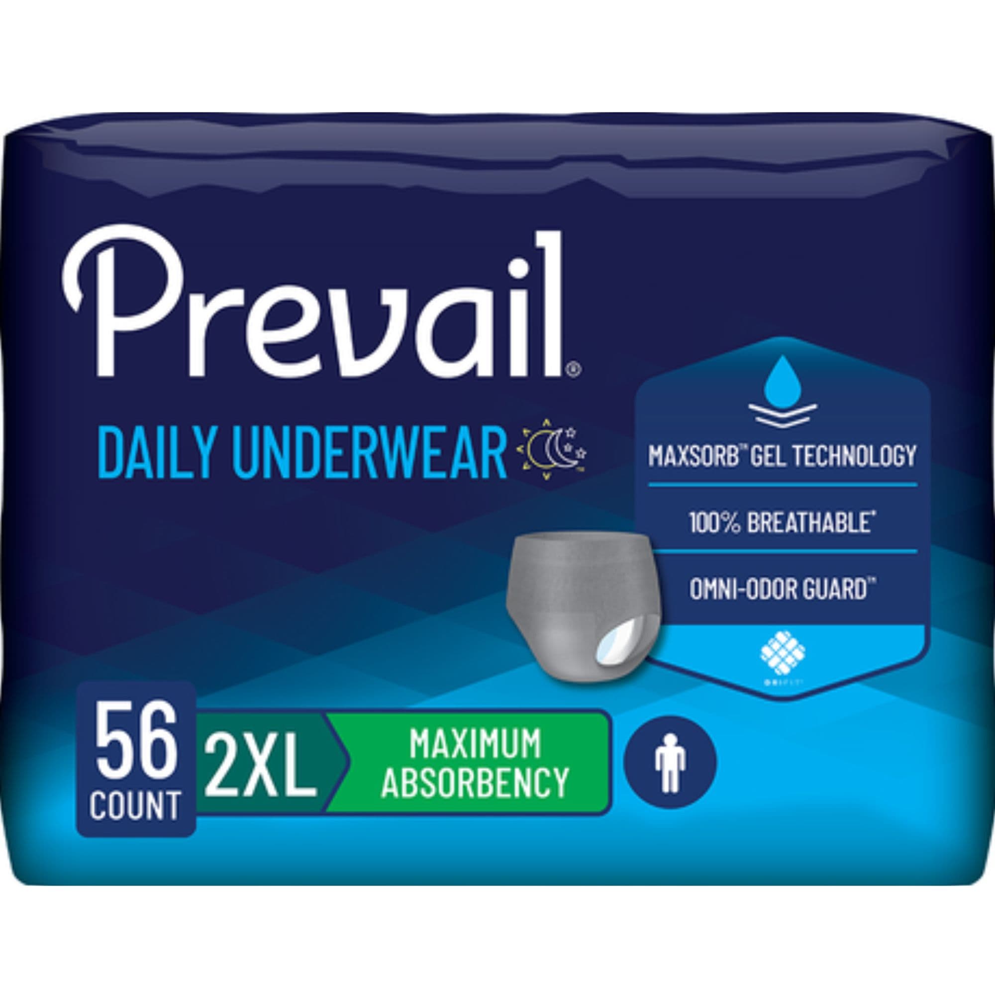 Prevail Daily Adult Incontinence Pull-Up Underwear for Men, Maximum Absorbency
