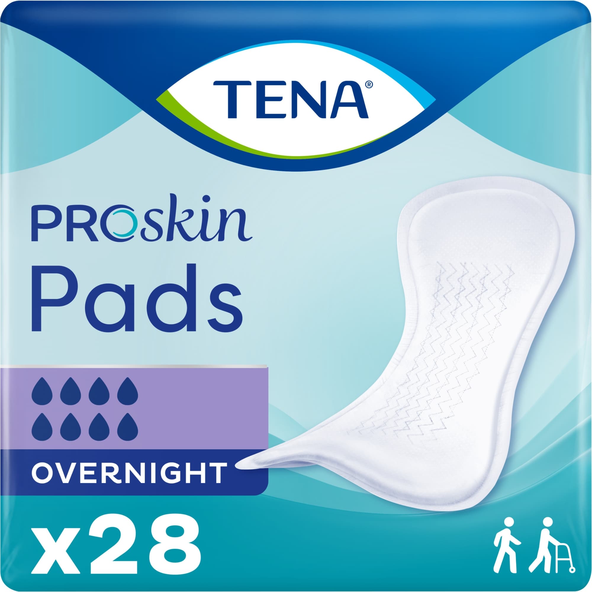 TENA ProSkin Overnight Bladder Leakage Pad for Women, Heavy Absorbency
