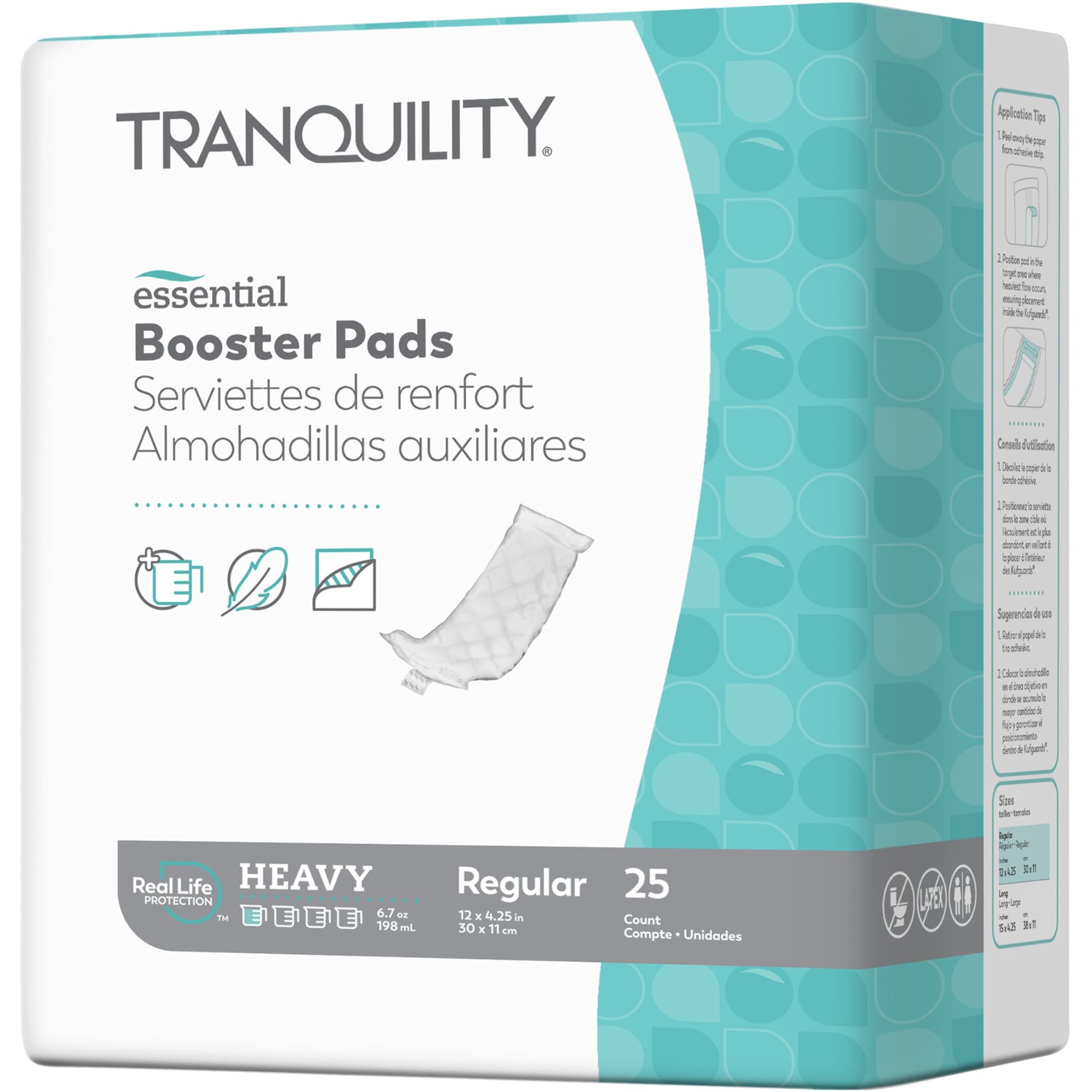 Tranquility Essential Disposable Booster Pads with Adhesive Strip, Heavy Absorbency
