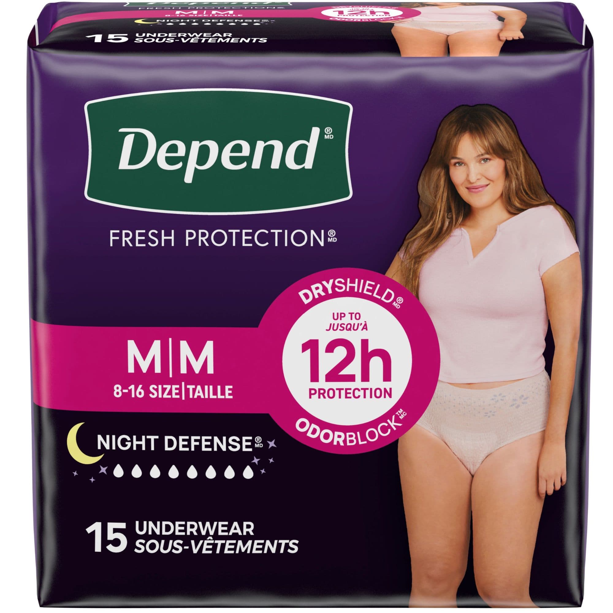 Depend Night Defense Pull-Up Underwear for Women, Overnight