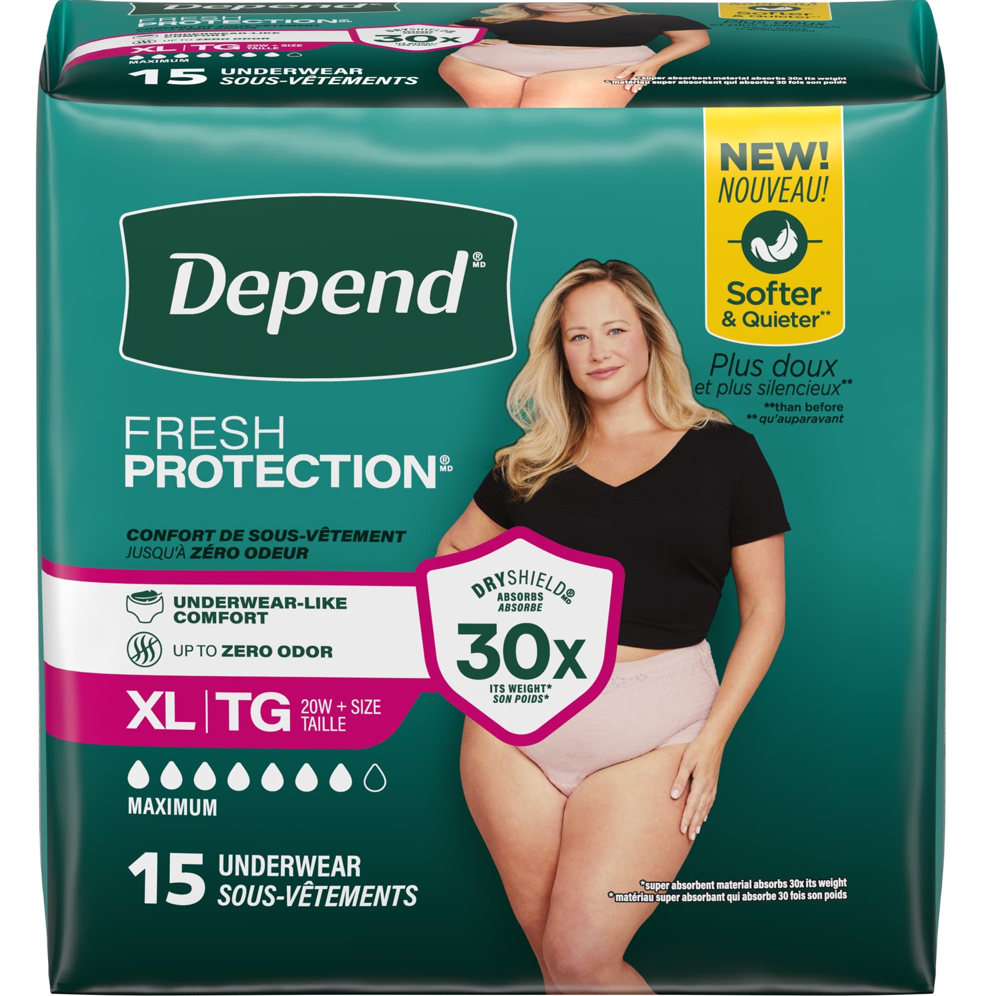 Depend Fresh Protection Adult Incontinence Pull-Up Underwear for Women, Maximum