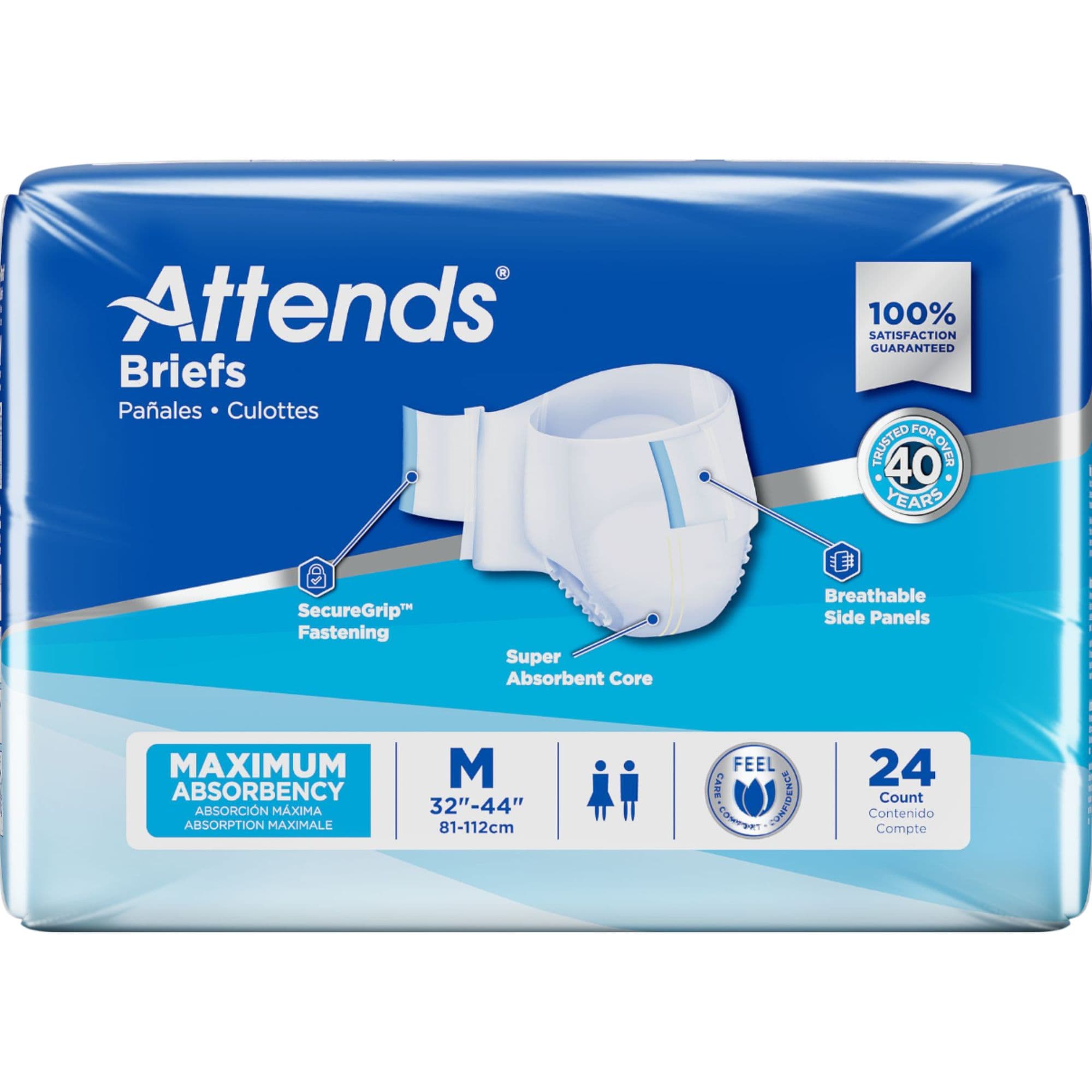 Attends Adult Incontinence Briefs, Maximum Absorbency
