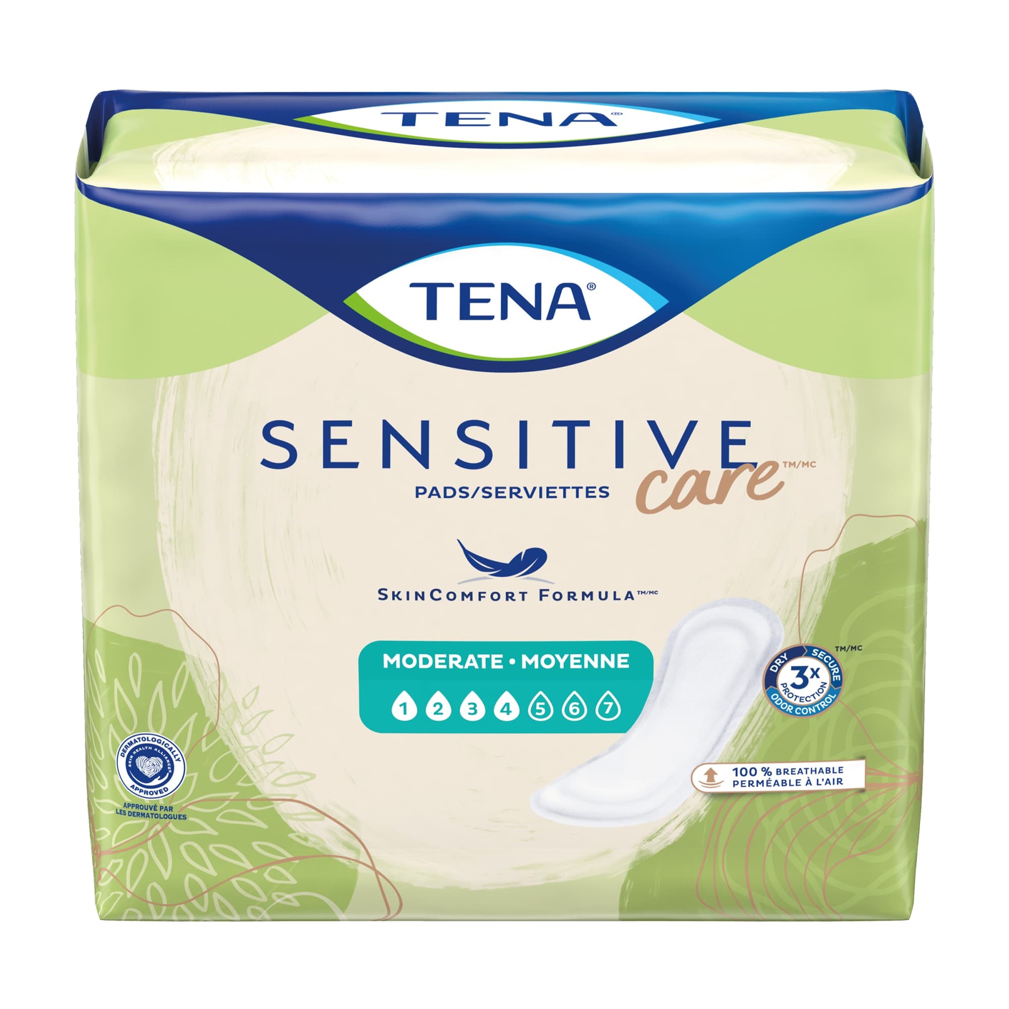 TENA Sensitive Care Incontinence Pads for Women, Moderate Absorbency