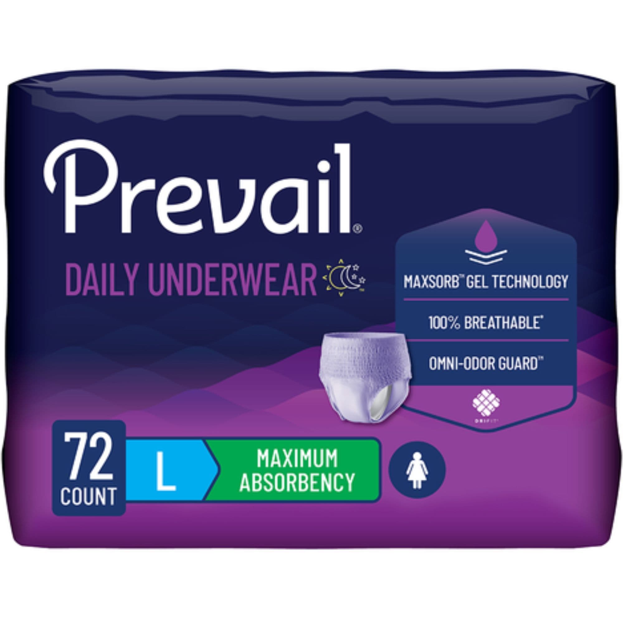 Prevail Adult Incontinence Protective Pull-Up Underwear for Women, Maximum Absorbency