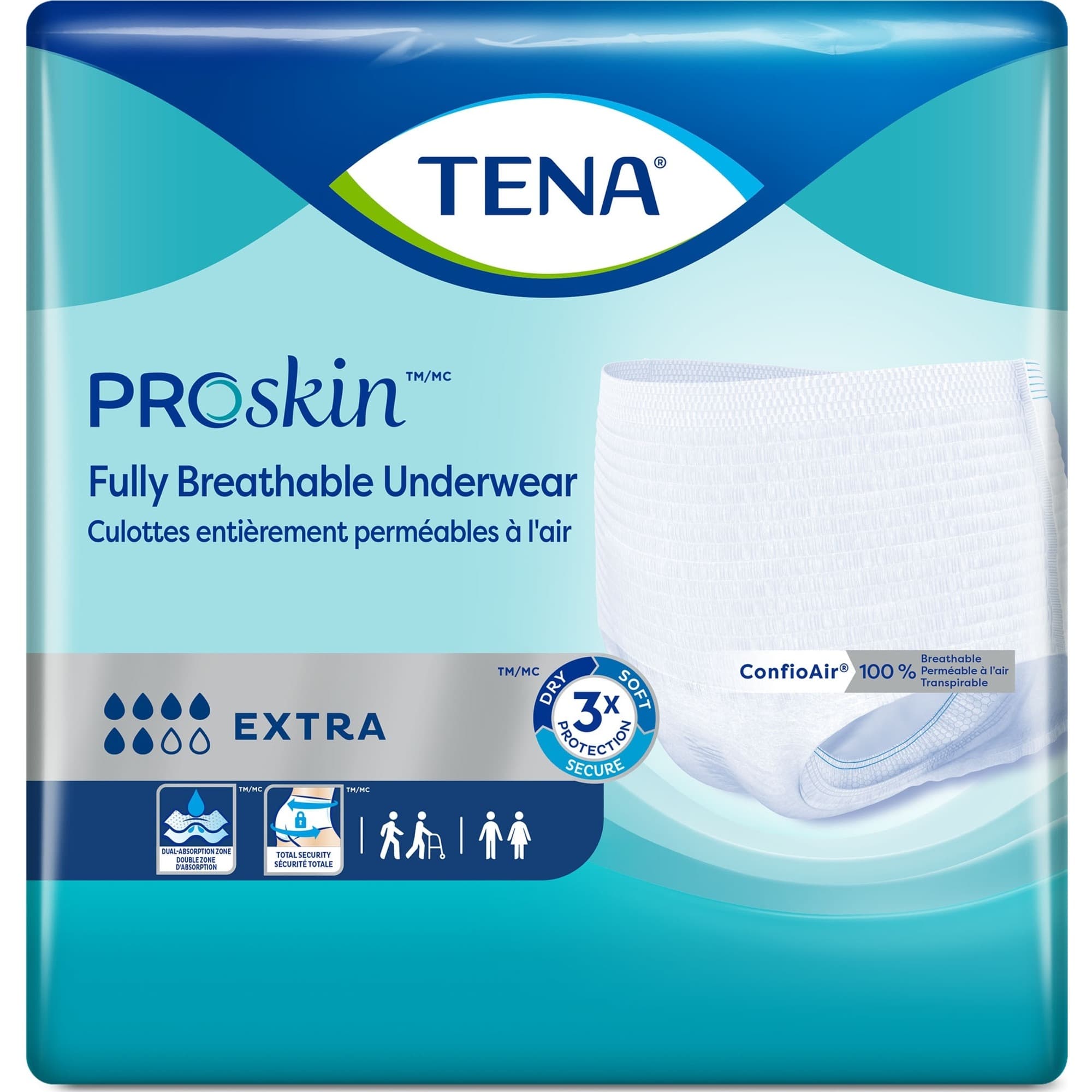 TENA ProSkin Fully Breathable Protective Adult Incontinence Pull-Up Underwear, Extra Absorbency