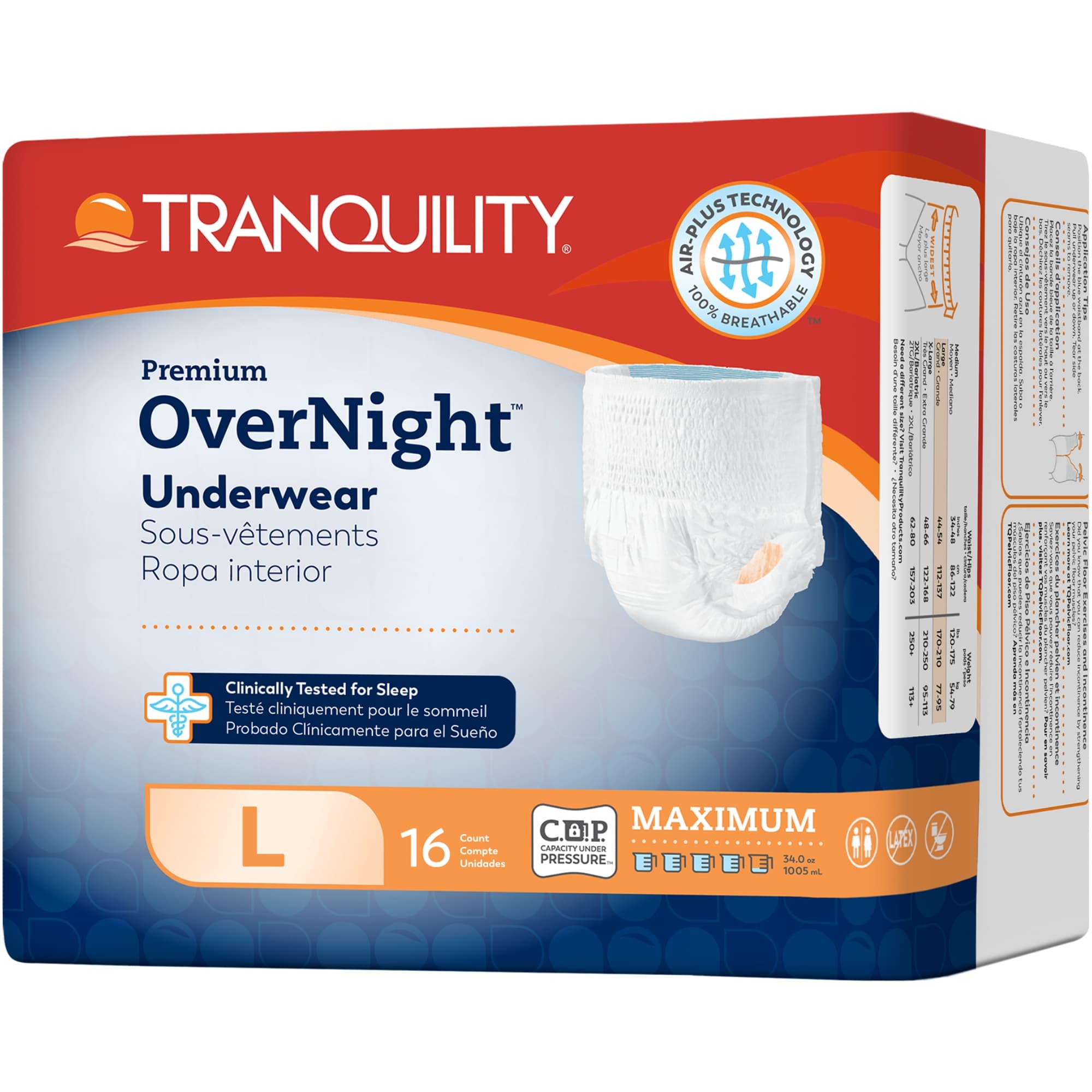 Tranquility Premium Overnight Adult Incontinence Pull-Up Underwear, Maximum Absorbency