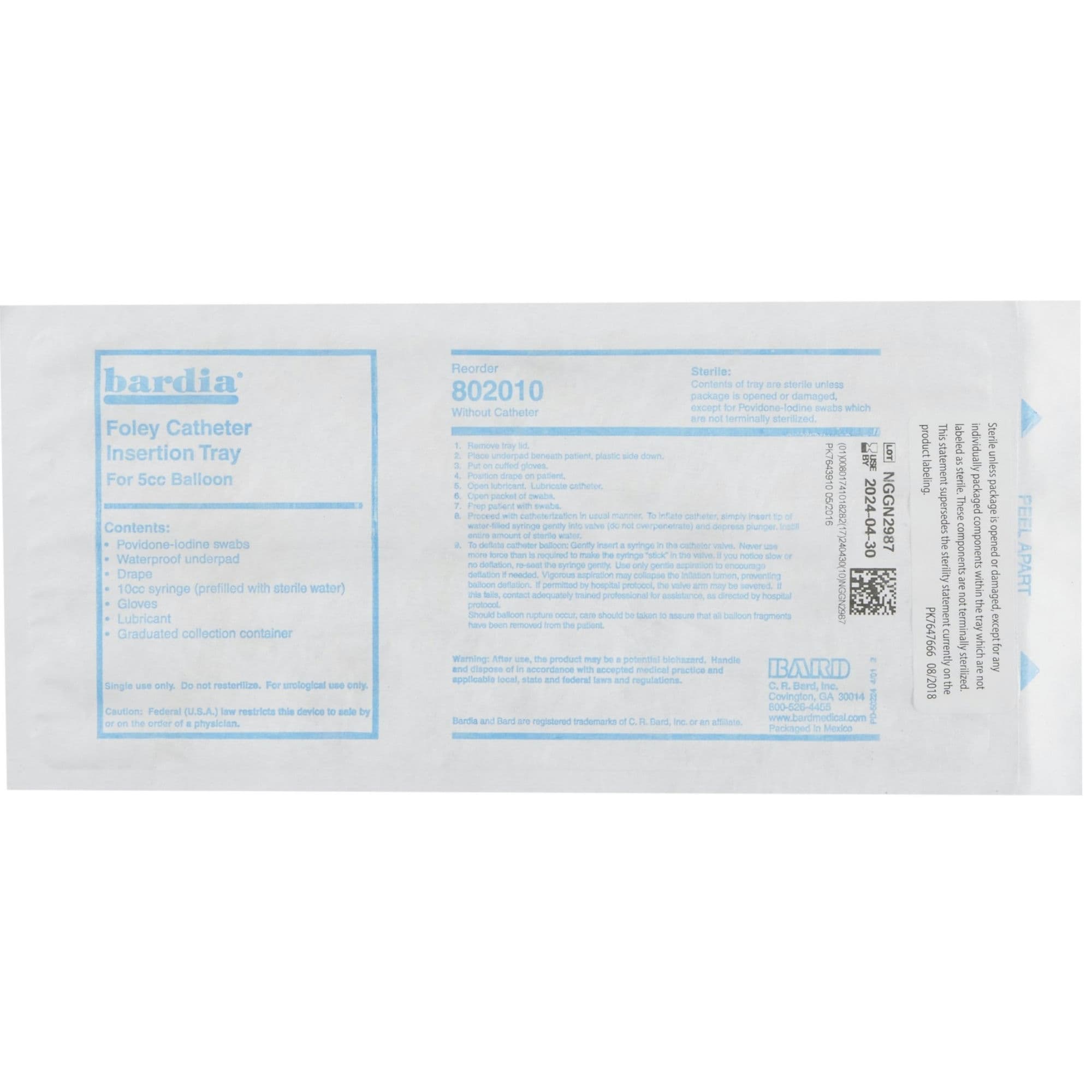 Bardia Foley Catheter Insertion Tray