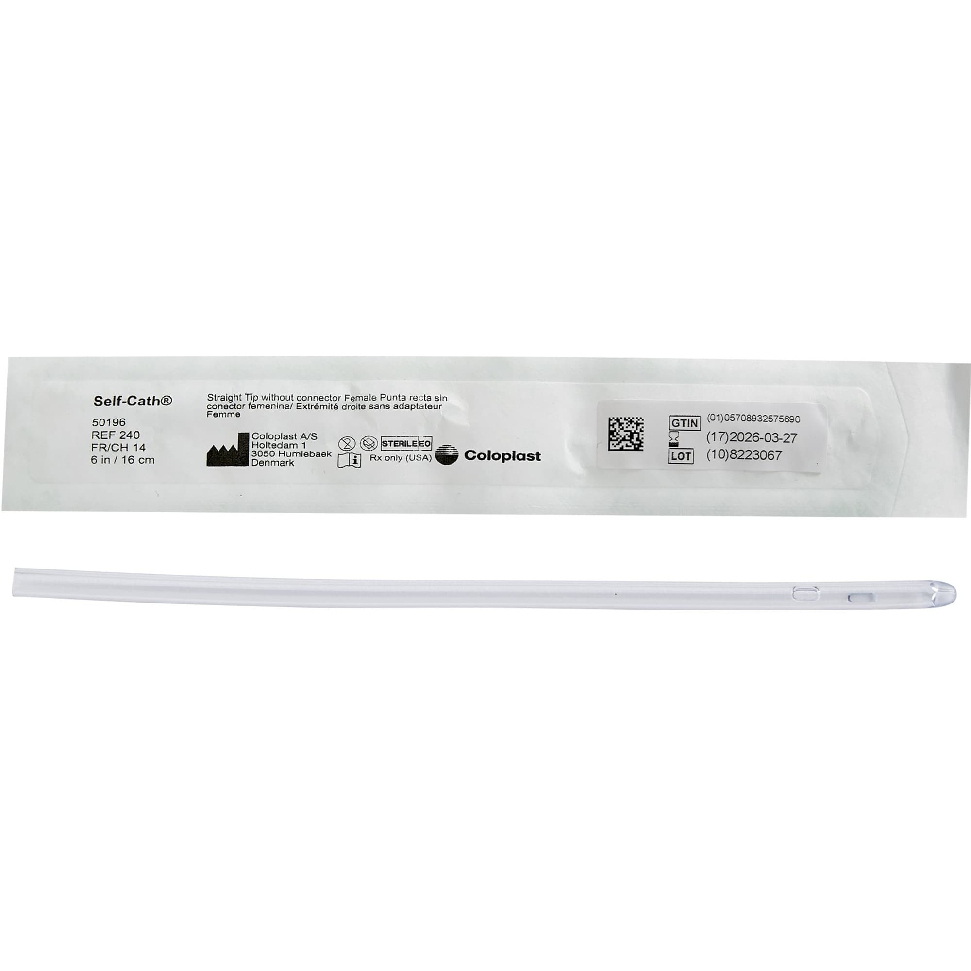 Coloplast Self-Cath Urethral Catheter, Female, Straight Tip