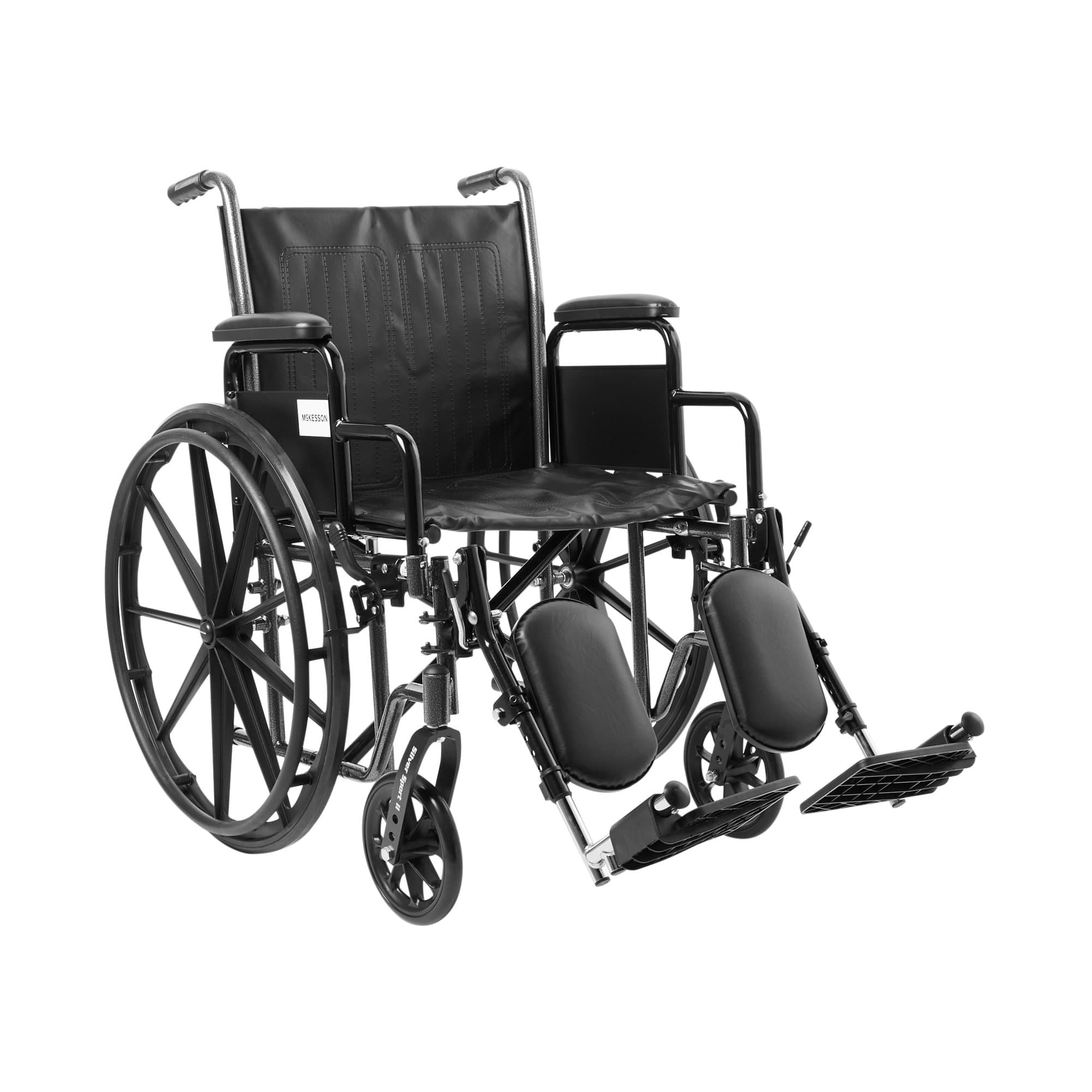 McKesson Wheelchair with Padded Arms, Swing-Away Elevating Footrest