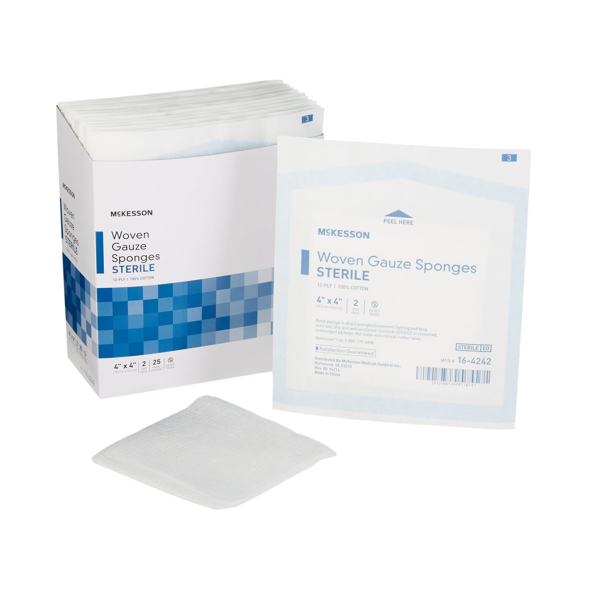 McKesson 12-Ply Woven Gauze Sponges, Sterile