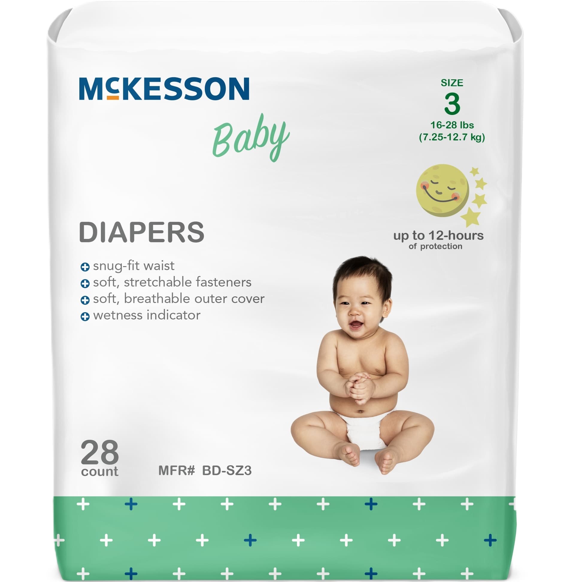 McKesson Unisex Disposable Baby Diapers with Tabs