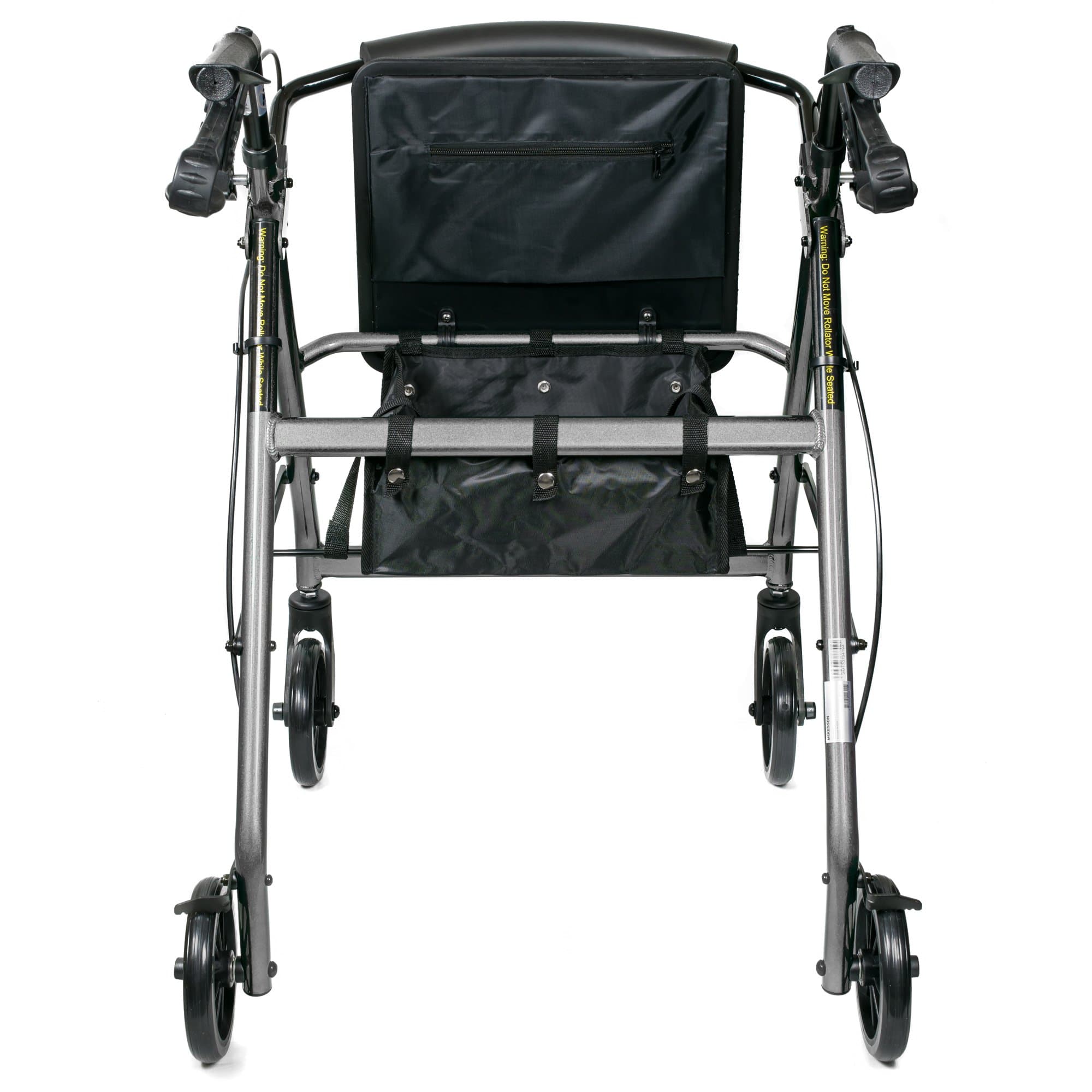 McKesson Folding 4 Wheel Rollator, Silver, Aluminum Frame