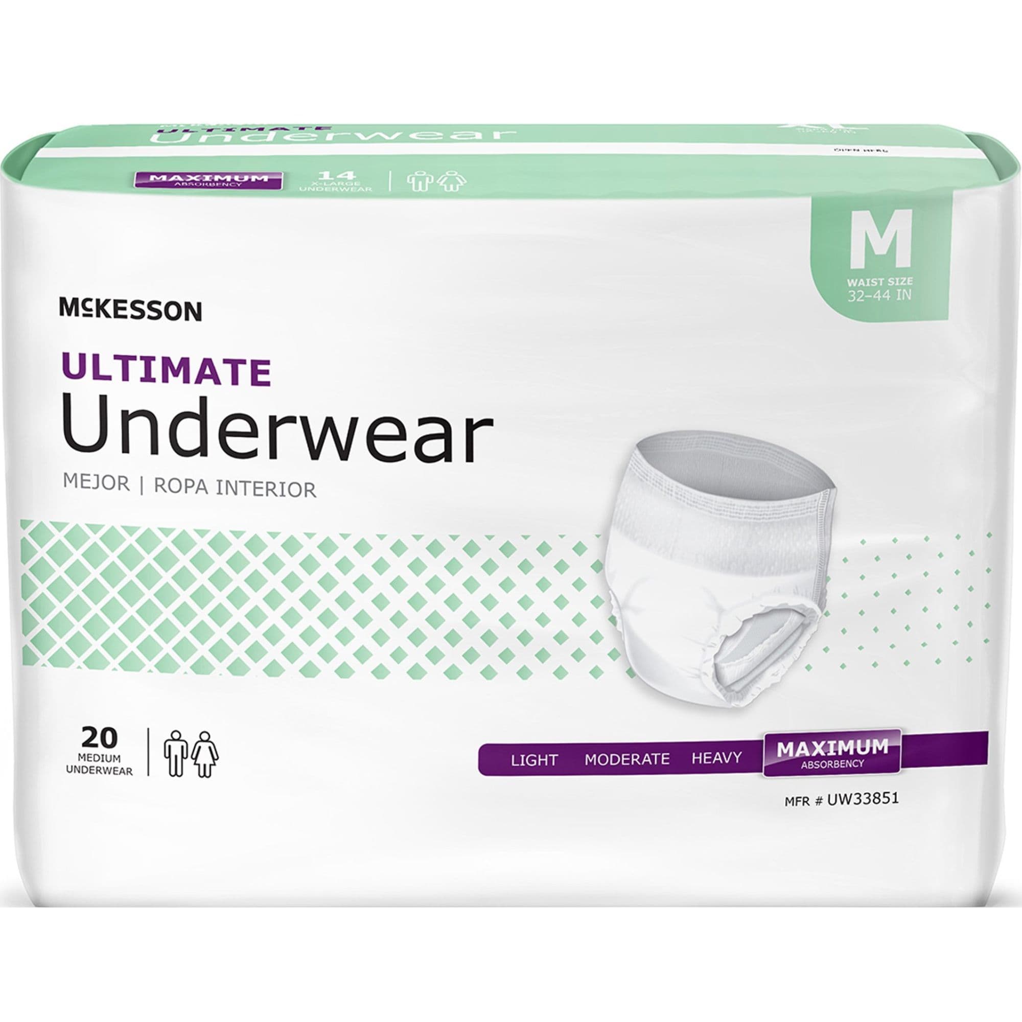 McKesson Ultimate Adult Incontinence Pull-Up Underwear, Maximum Absorbency