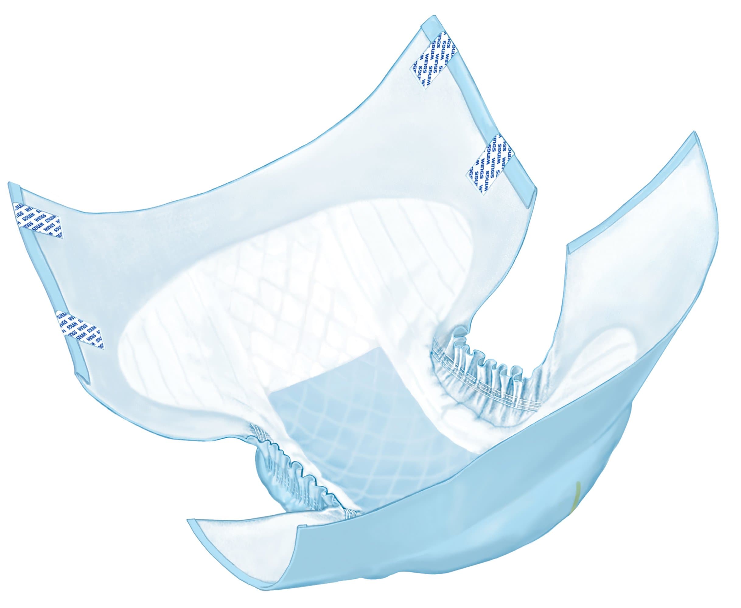 Cardinal Health Wings Plus Unisex Youth Disposable Diaper with Tabs, Heavy Absorbency