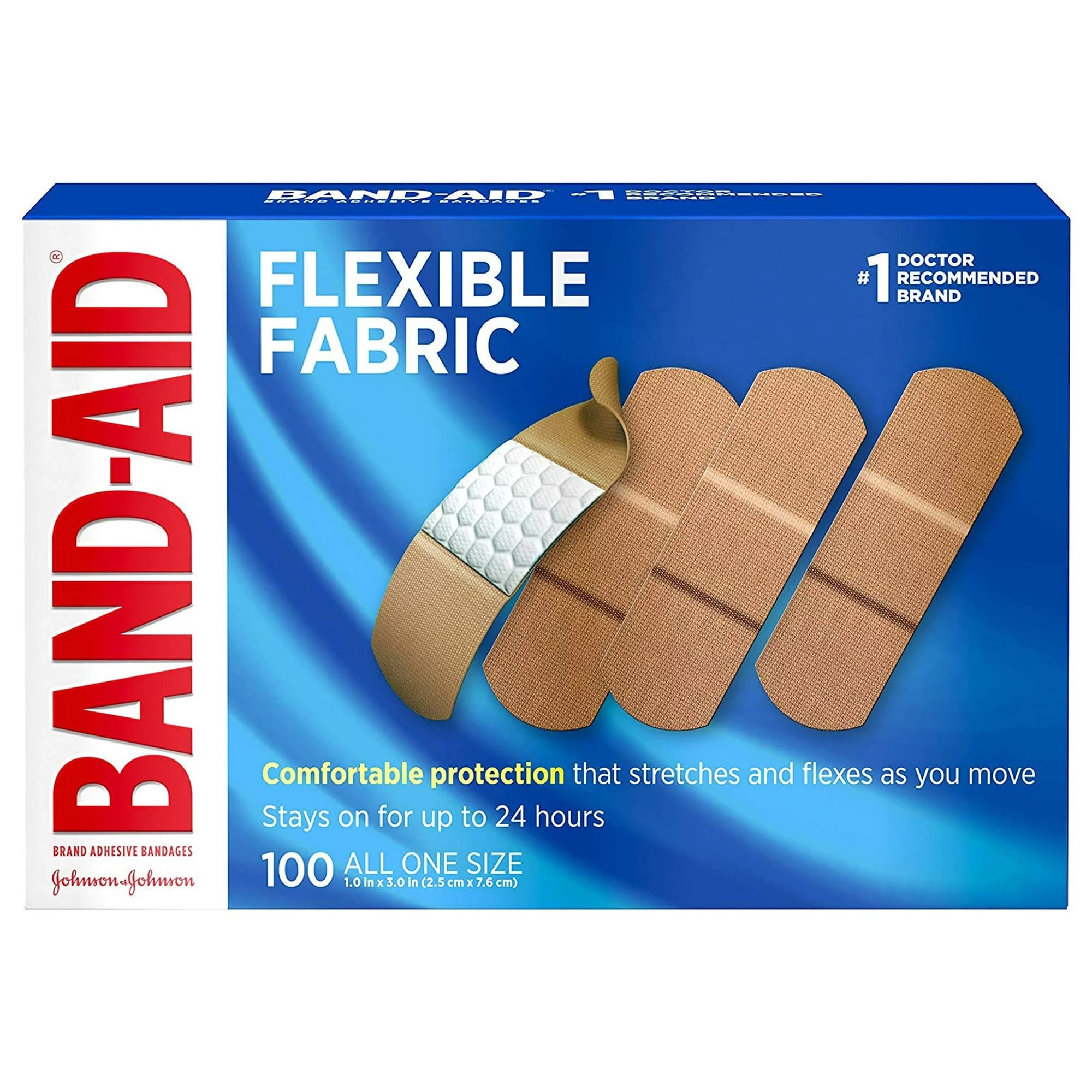 Band-Aid Flexible Fabric Adhesive Bandages, 1 X 3"