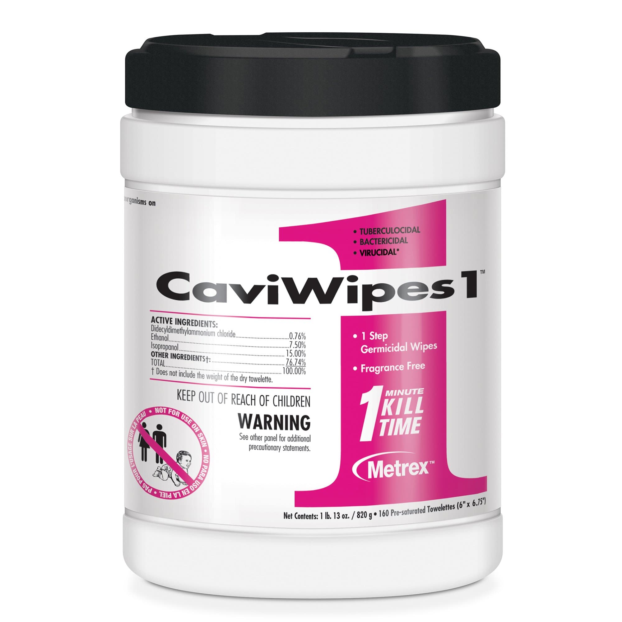 CaviWipes1 Surface Disinfectant Premoistened Alcohol Based Wipe, NonSterile