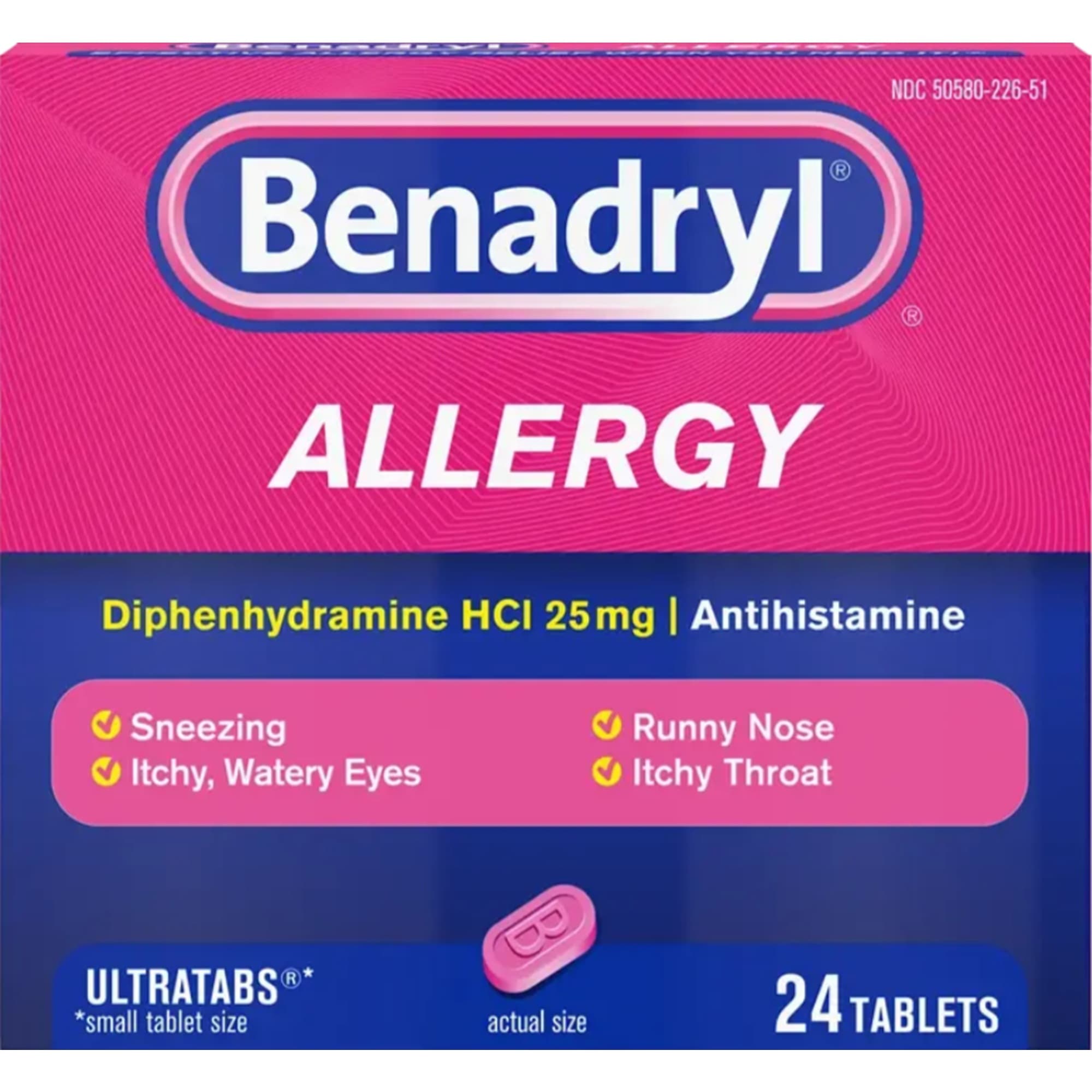 Benadryl Ultratabs for Cold & Allergy Relief