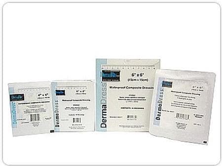 DermaDress Waterproof Composite Dressing, 6 X 6"