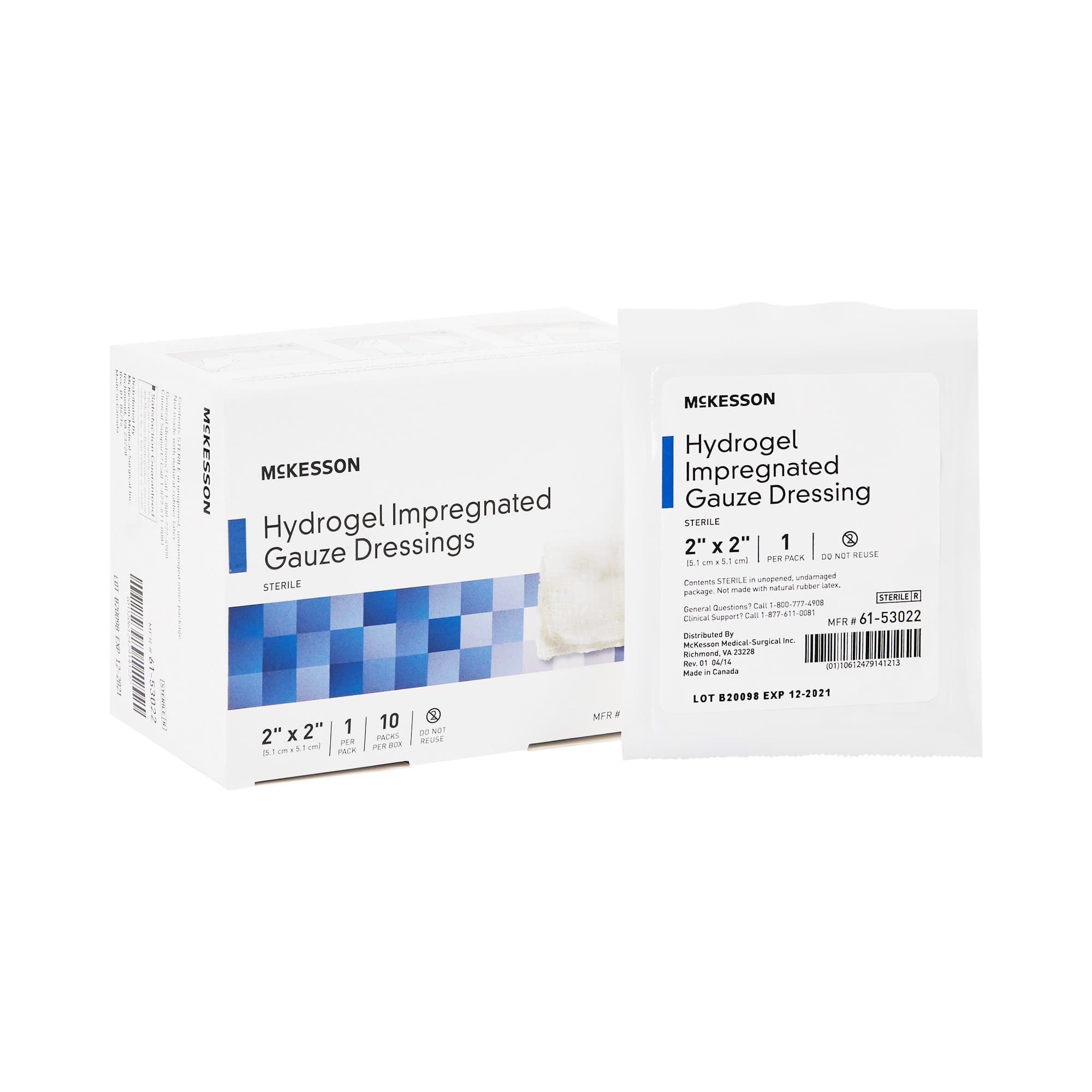 McKesson Hydrogel Impregnated Gauze Dressings, 2 X 2"
