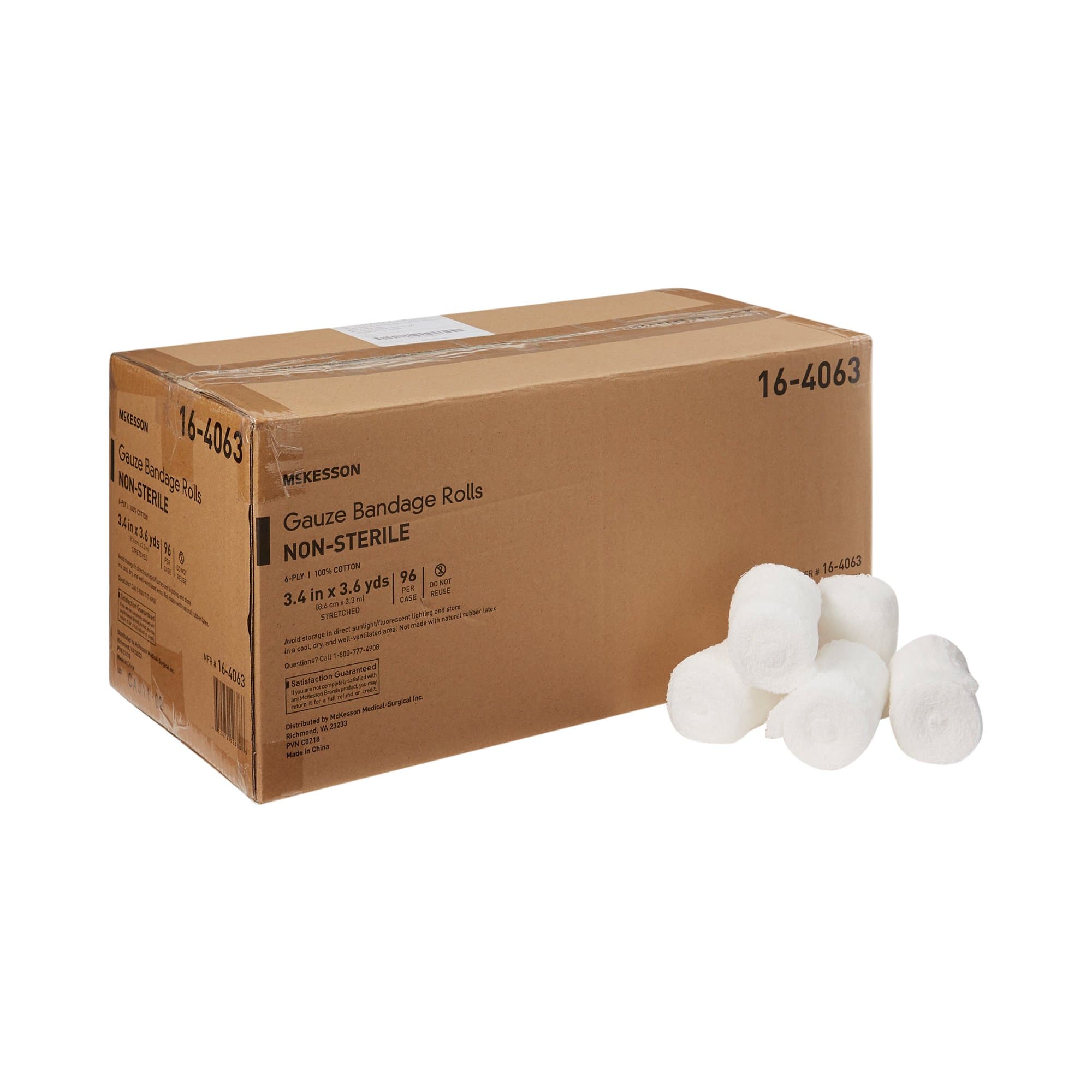 McKesson Gauze Bandage Rolls, 3-2/5" X 3-3/5 yd