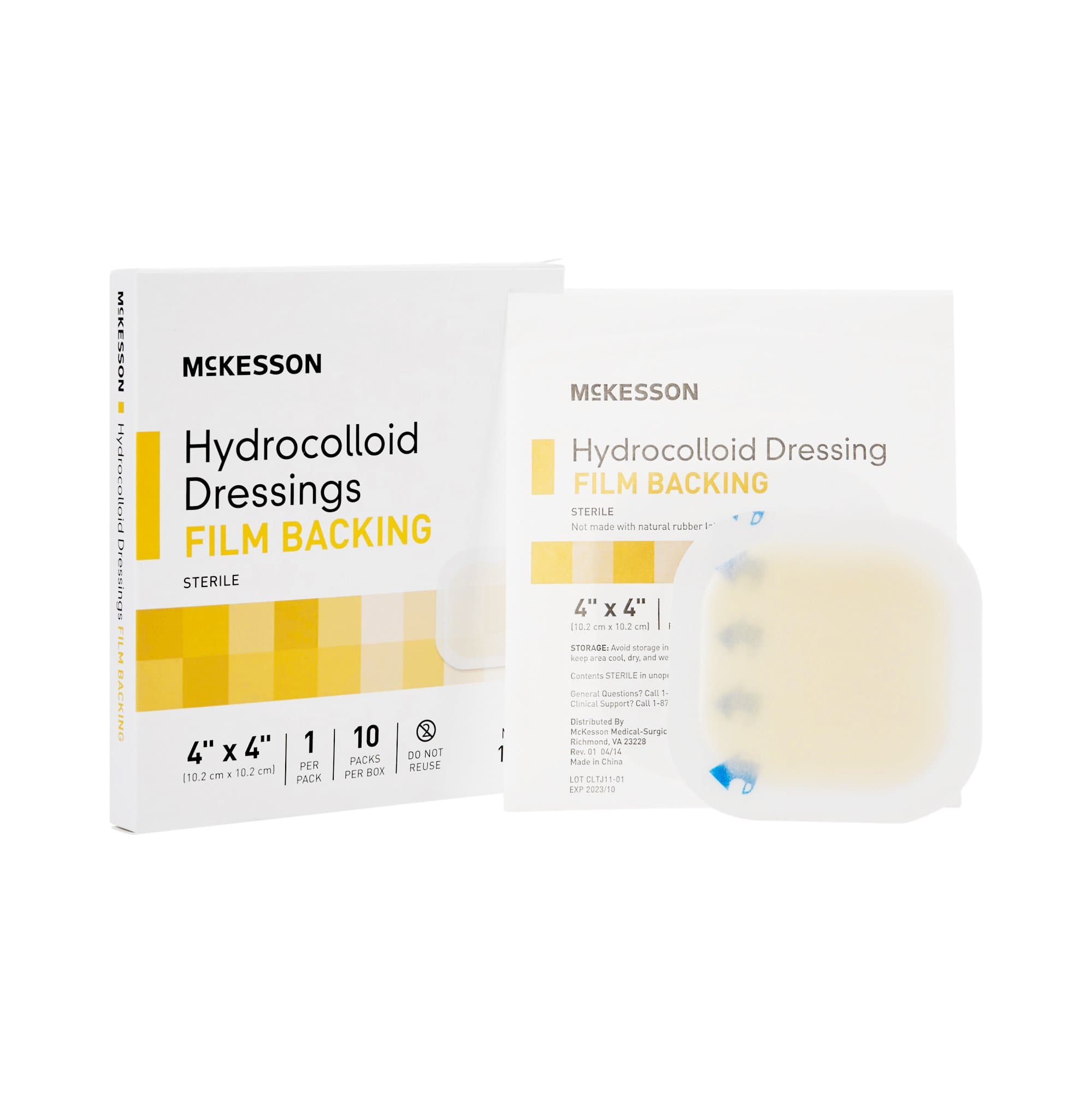 McKesson Hydrocolloid Dressings Film Backing, 4 X 4"