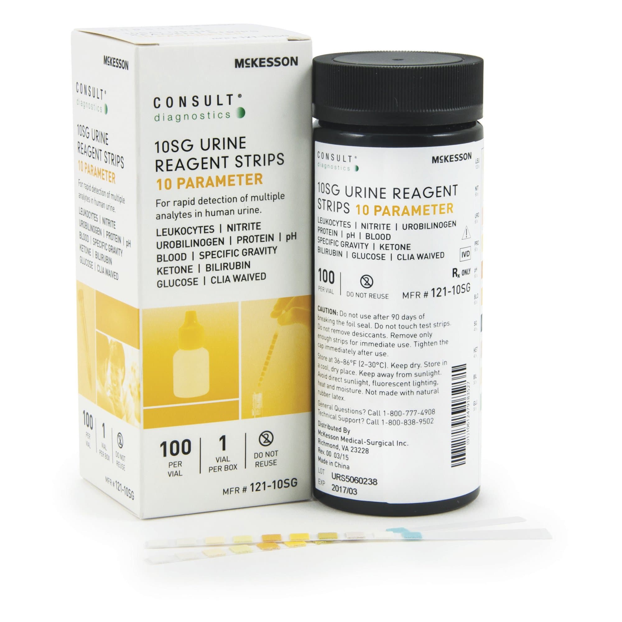 McKesson Consult Diagnostics 10SG Reagent Strips, 10 Parameter