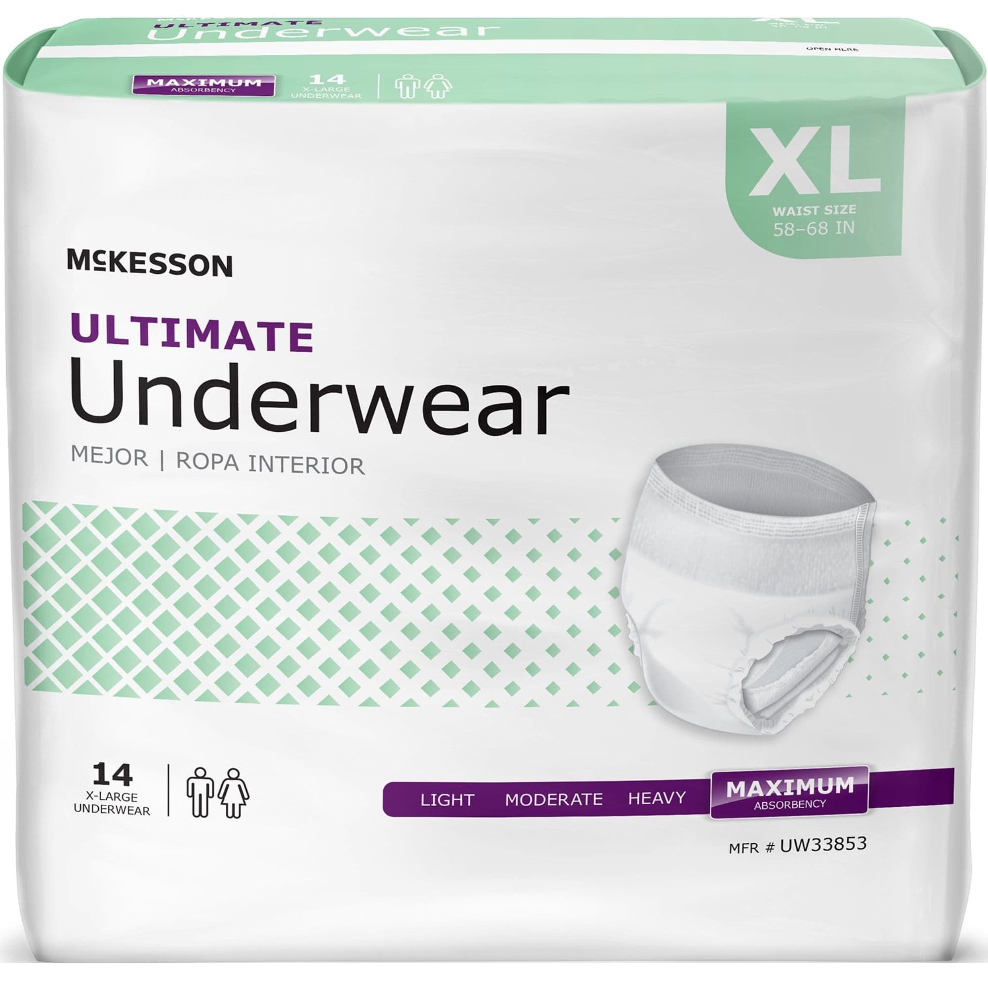 McKesson Ultimate Adult Incontinence Pull-Up Underwear, Maximum Absorbency