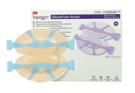 3M Tegaderm Silicone Foam Border Dressing, 6.5 X 6.5"