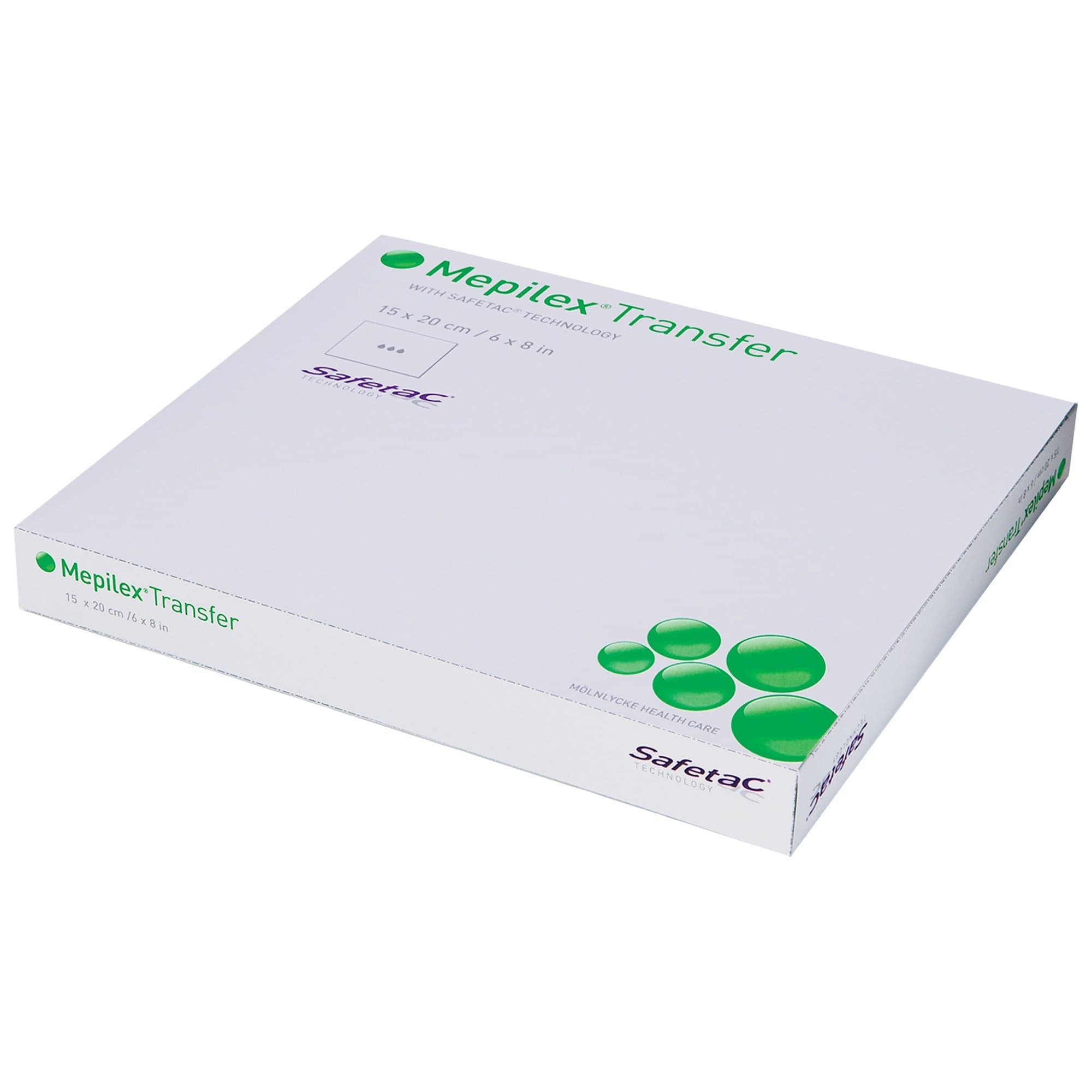 Molnlycke Mepilex Transfer Silicone Adhesive without Border Thin Silicone Foam Dressing, 6 X 8"