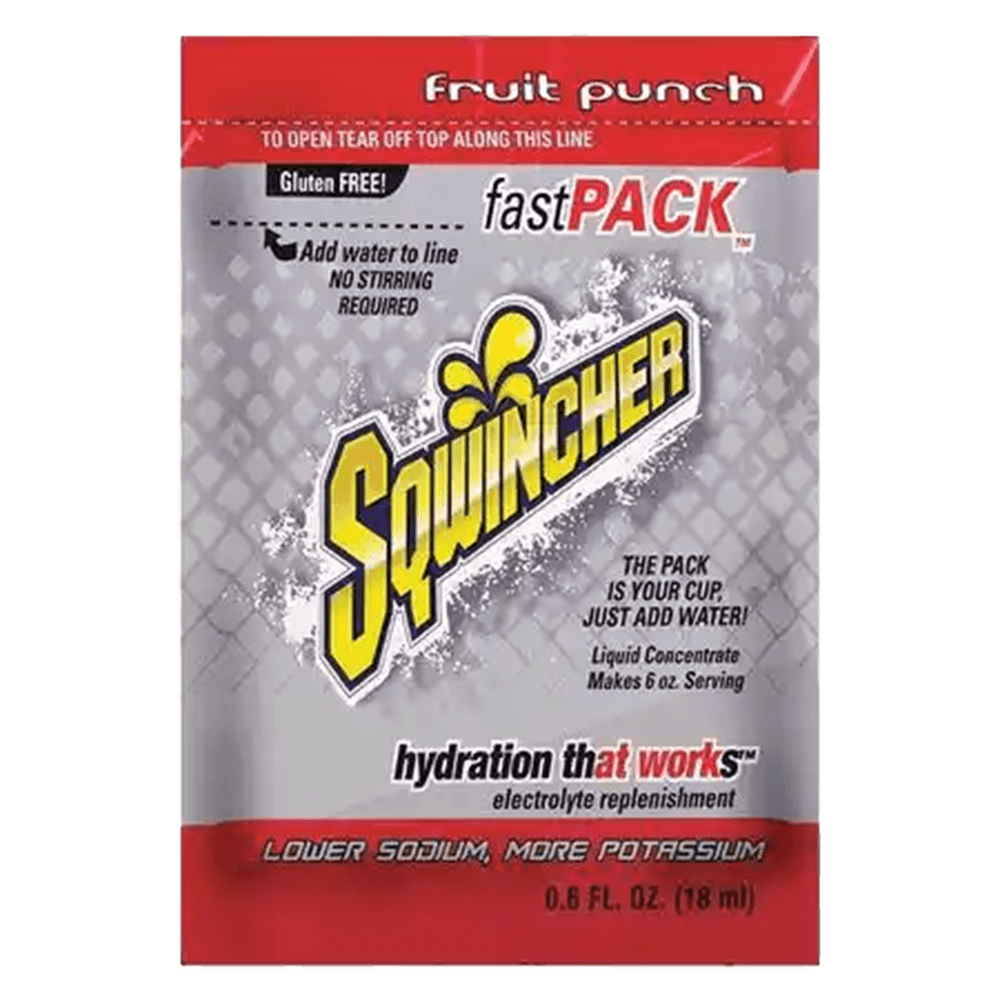 Sqwincher FastPack Liquid Concentrate Packets, Fruit Punch, 0.6 oz.