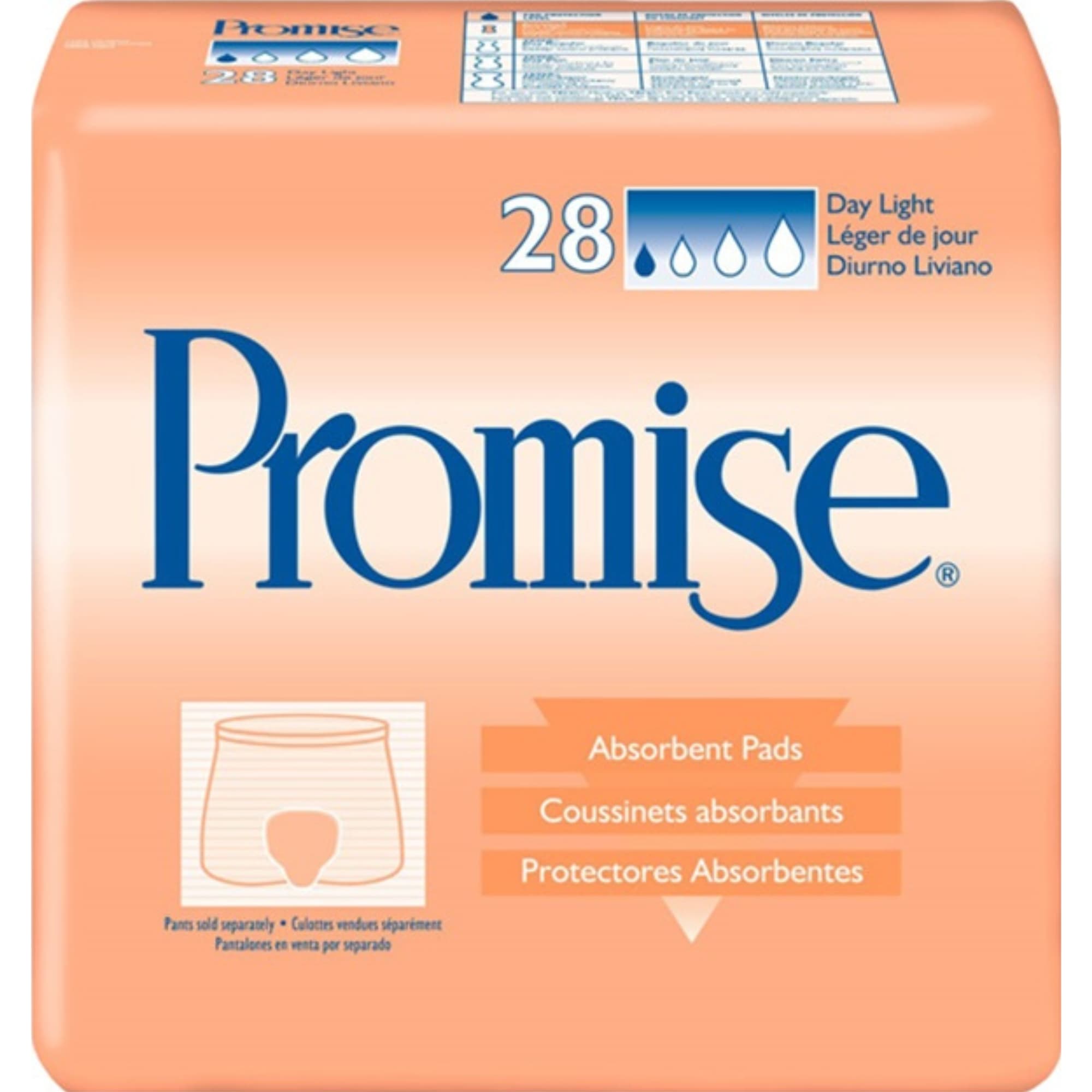 TENA Promise Day Light Absorbent Pads, Moderate Absorbency