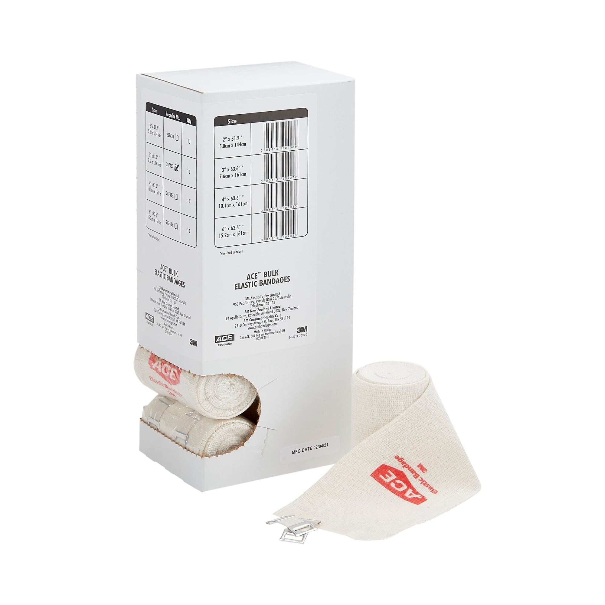 3M ACE Elastic Bandage with Clip Detached, 3" X 5 yd