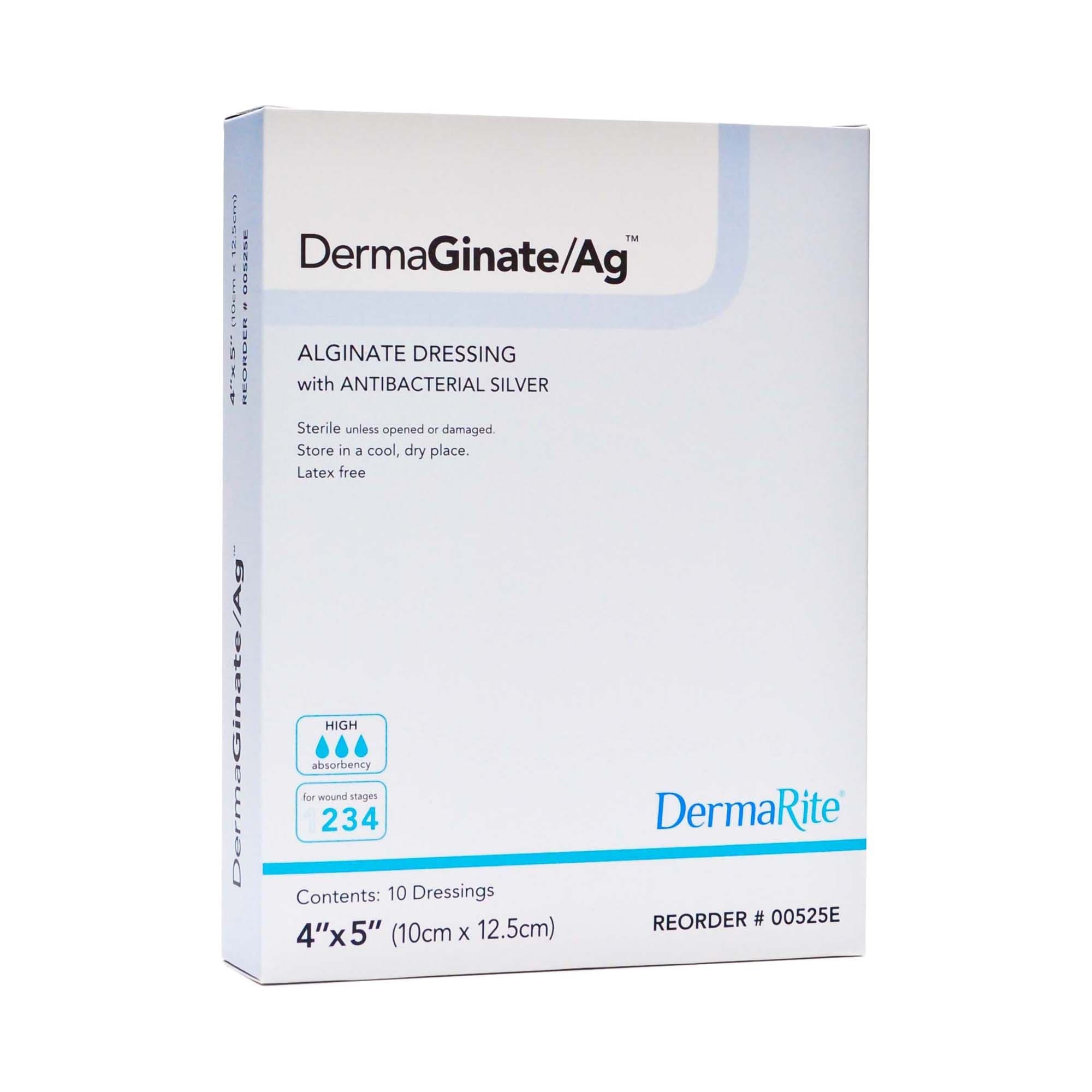 DermaRite DermaGinate/Ag Alginate Dressing with Antibacterial Silver