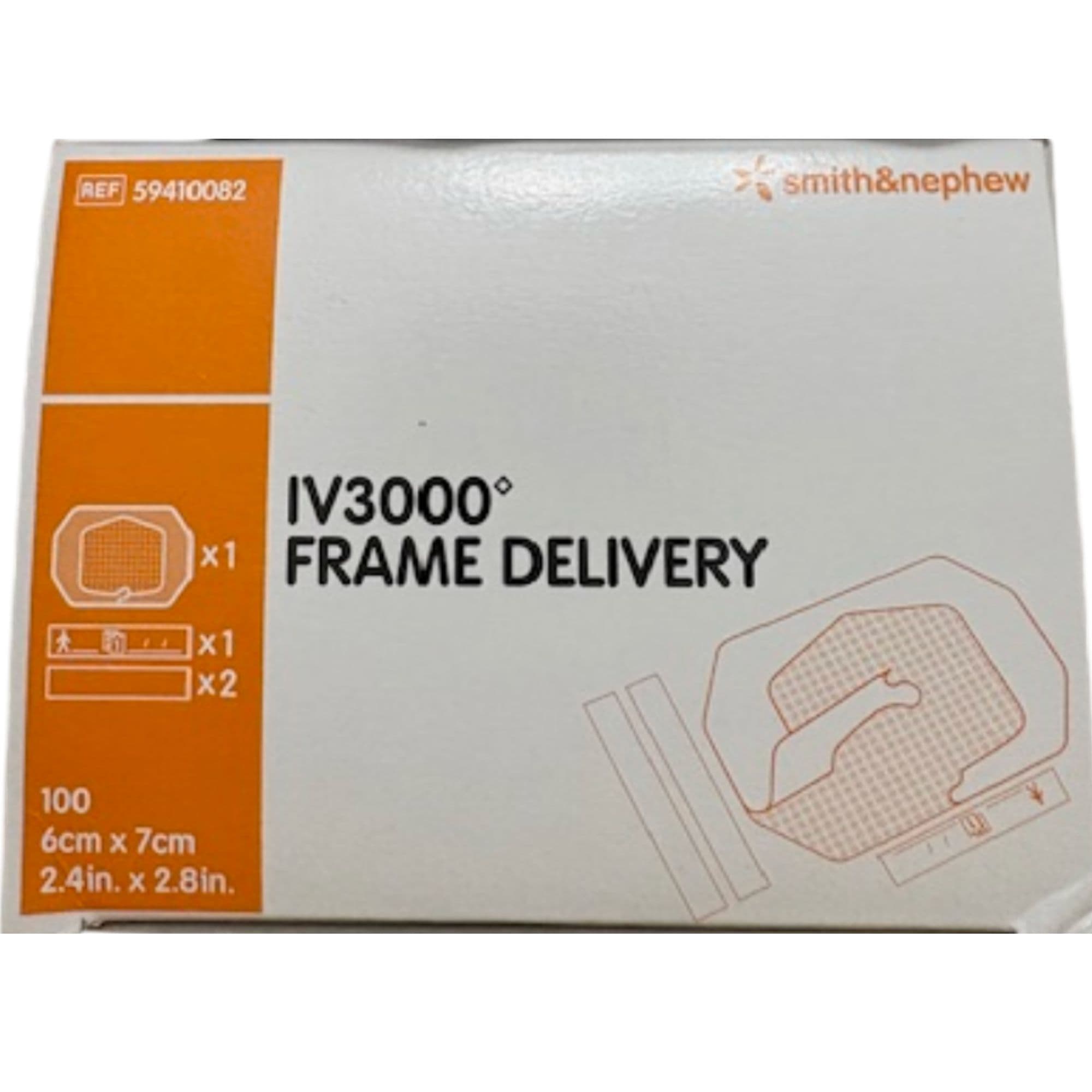 Smith & Nephew IV3000 Frame Delivery Moisture Responsive Catheter Dressing, 2-3/8 X 2.75"