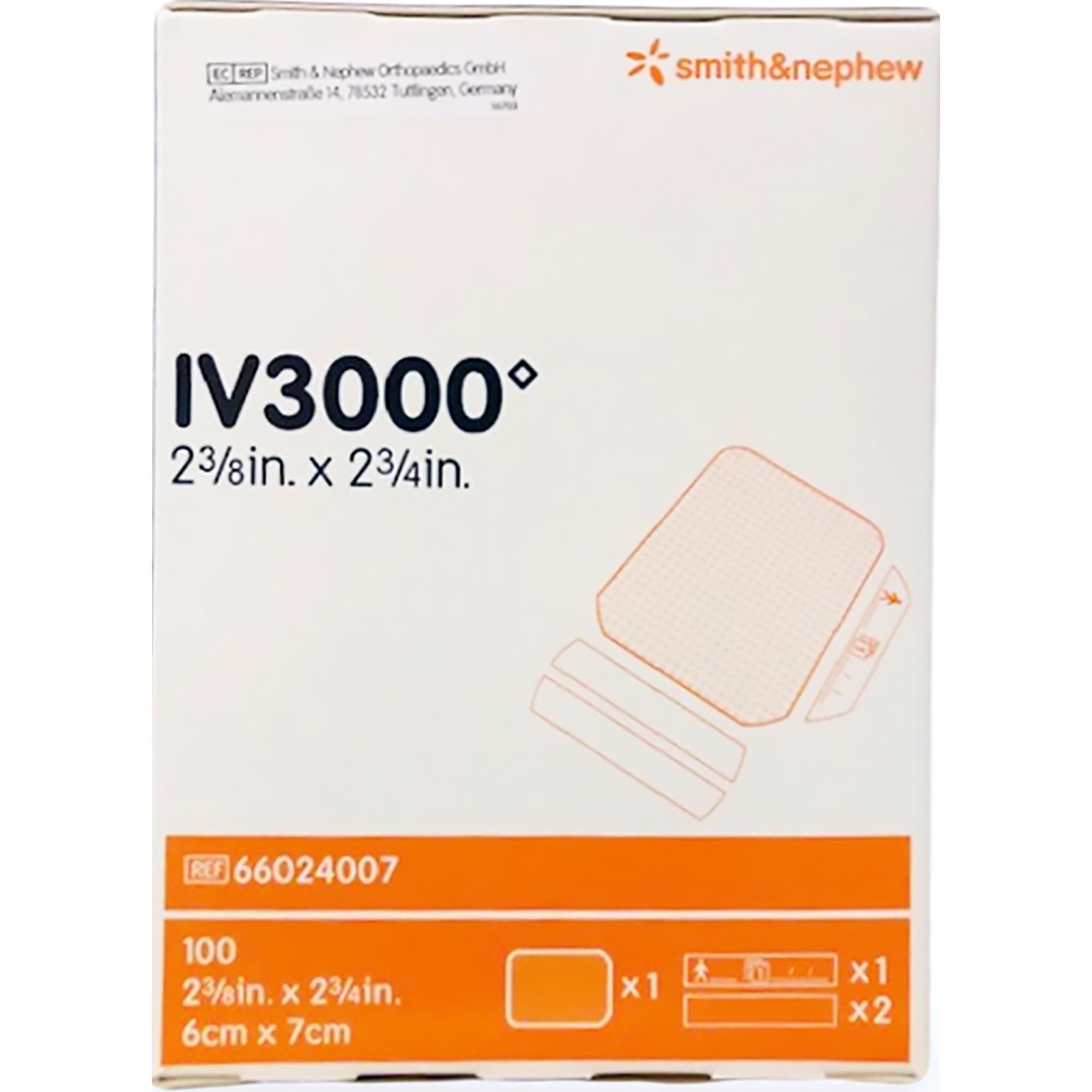 Smith & Nephew IV3000 1-Hand Peripheral Catheter Dressing, 2-3/8 x 2.75"
