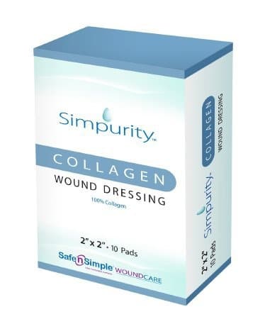 Safe N Simple Simpurity Collagen Wound Dressing, 2 X 2"