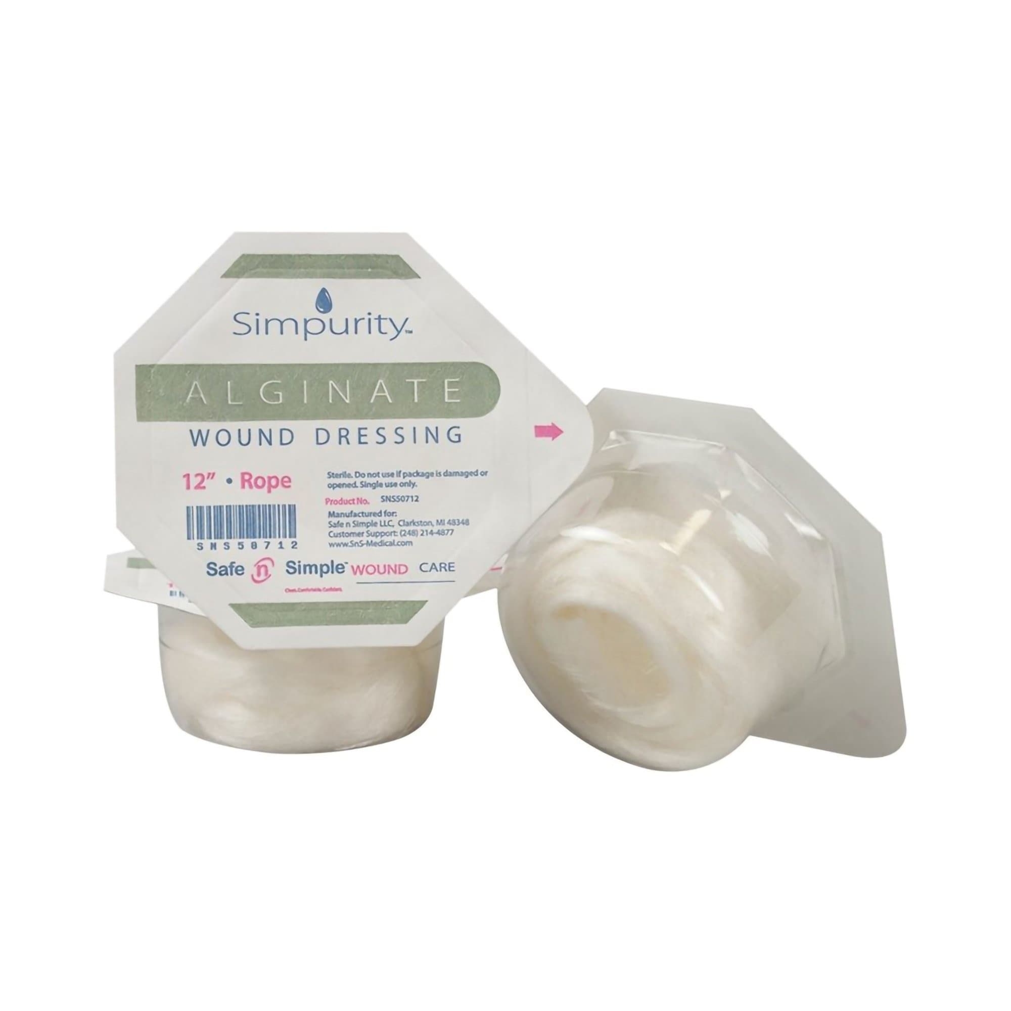 Safe N Simple Simpurity Alginate Wound Dressing Rope, 12"