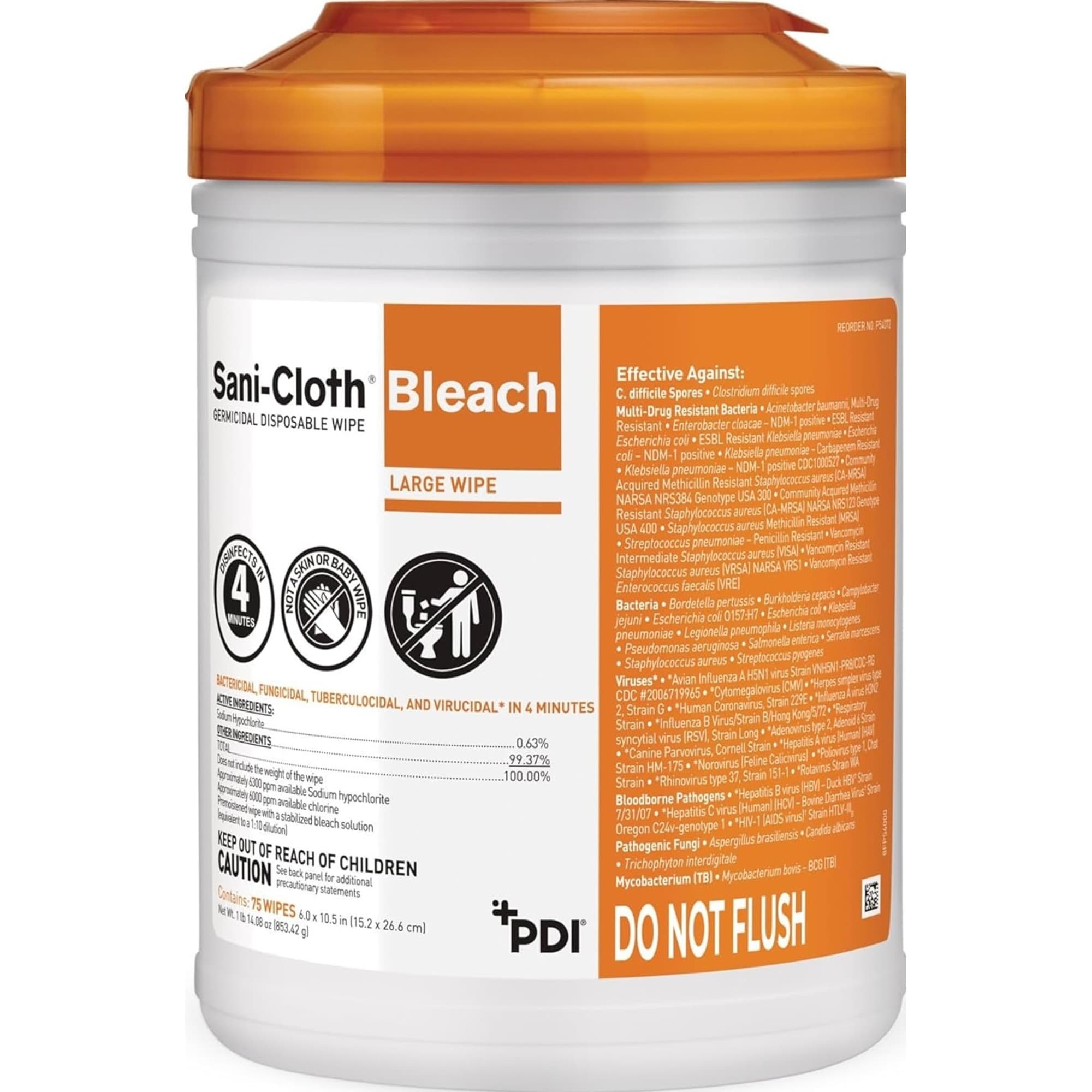 Sani-Cloth Bleach Germicidal Disposable Wipe
