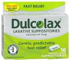 Dulcolax Laxative Suppositories Fast Relief, 10 mg