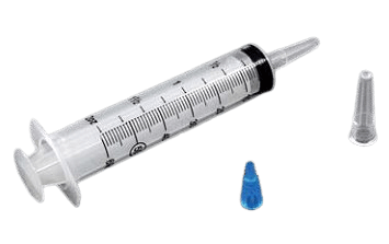 AMSure Enteral Feeding/Irrigation Flat Top Piston Syringe, Pole Bag, Catheter Tip, 60 mL