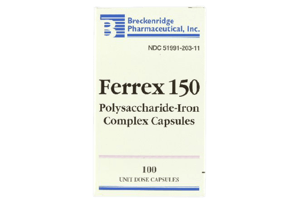 Ferrex Polysaccharide-Iron Complex Capsules, 150 mg., 100 Capsules