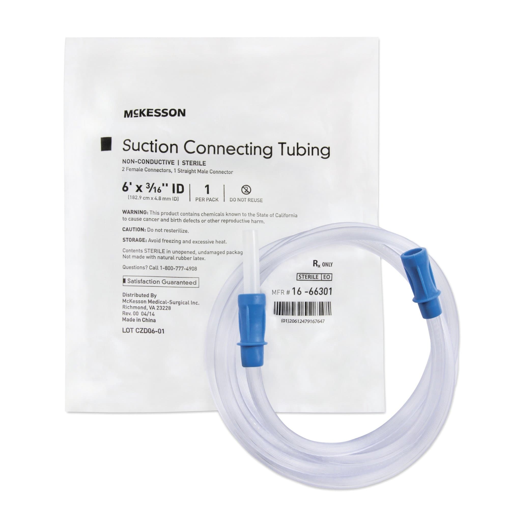 McKesson Suction Connecting Tube, Non-Conductive, 3/16" ID