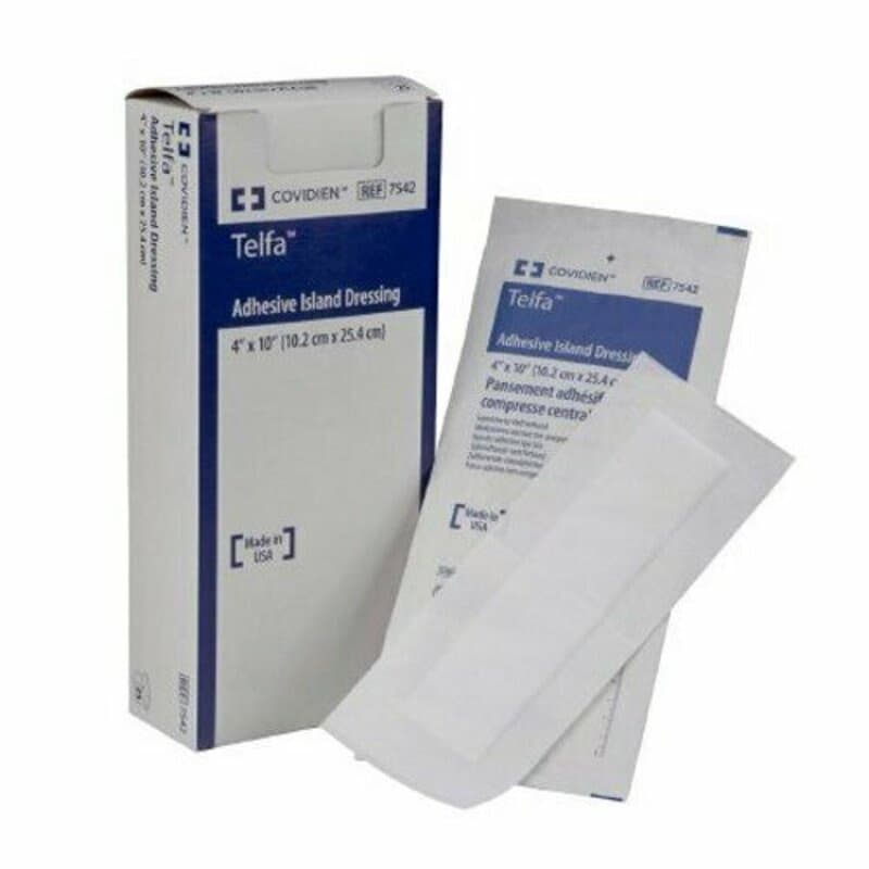 Cardinal Telfa Adhesive Island Dressing, 4 X 10"