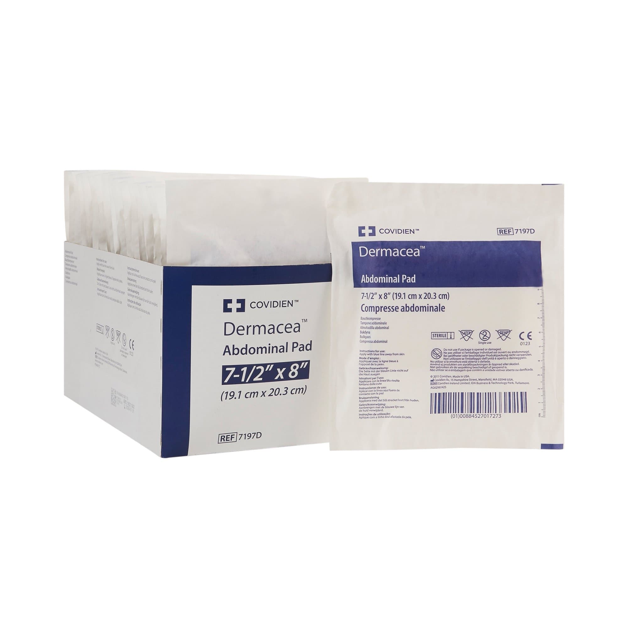 Cardinal Dermacea Abdominal Pad, 7.5 X 8"