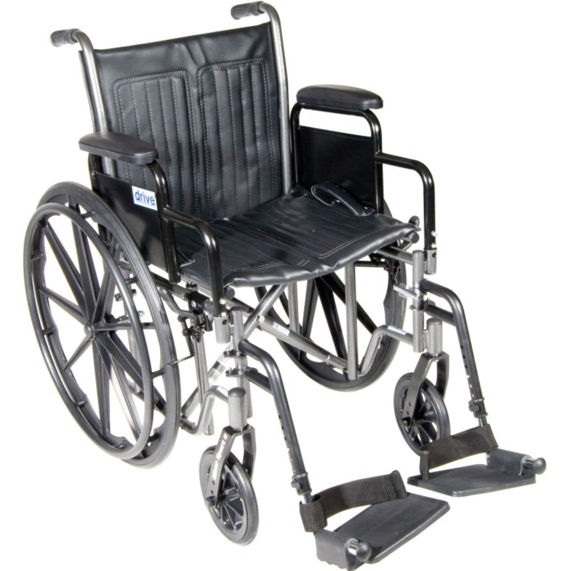 Drive Silver Sport 2 Wheelchair, Detachable Desk Arm, Swing-Away Footrests