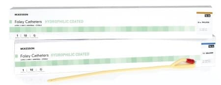 McKesson Hydrophilic Coated Foley Catheter, Straight Tip, 5 cc