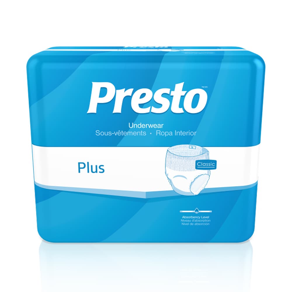 Presto Plus Classic Protective Pull-Up Underwear, Moderate Absorbency