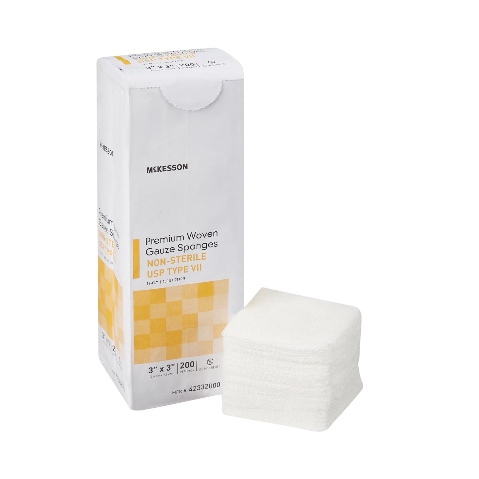 McKesson 12-Ply Premium Woven Gauze Sponges, Non-Sterile