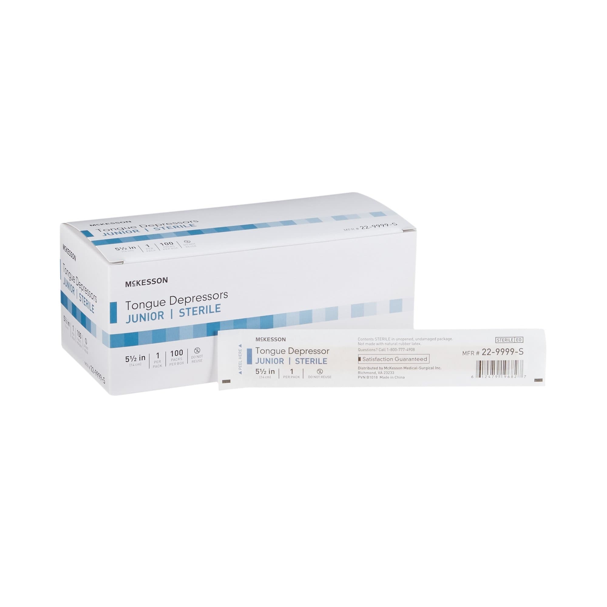 McKesson Tongue Depressors, Sterile, Junior