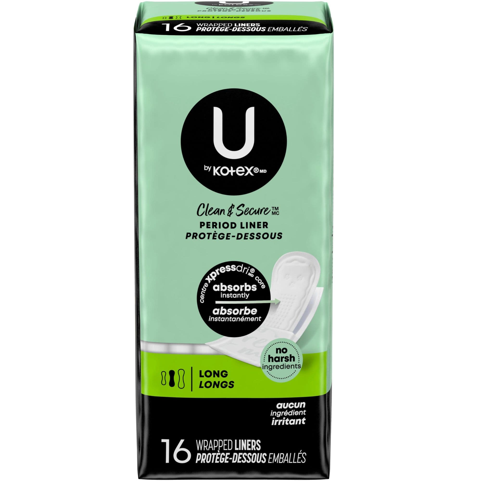 U by Kotex Light Days Panty Liner, Long, Regular Absorbency